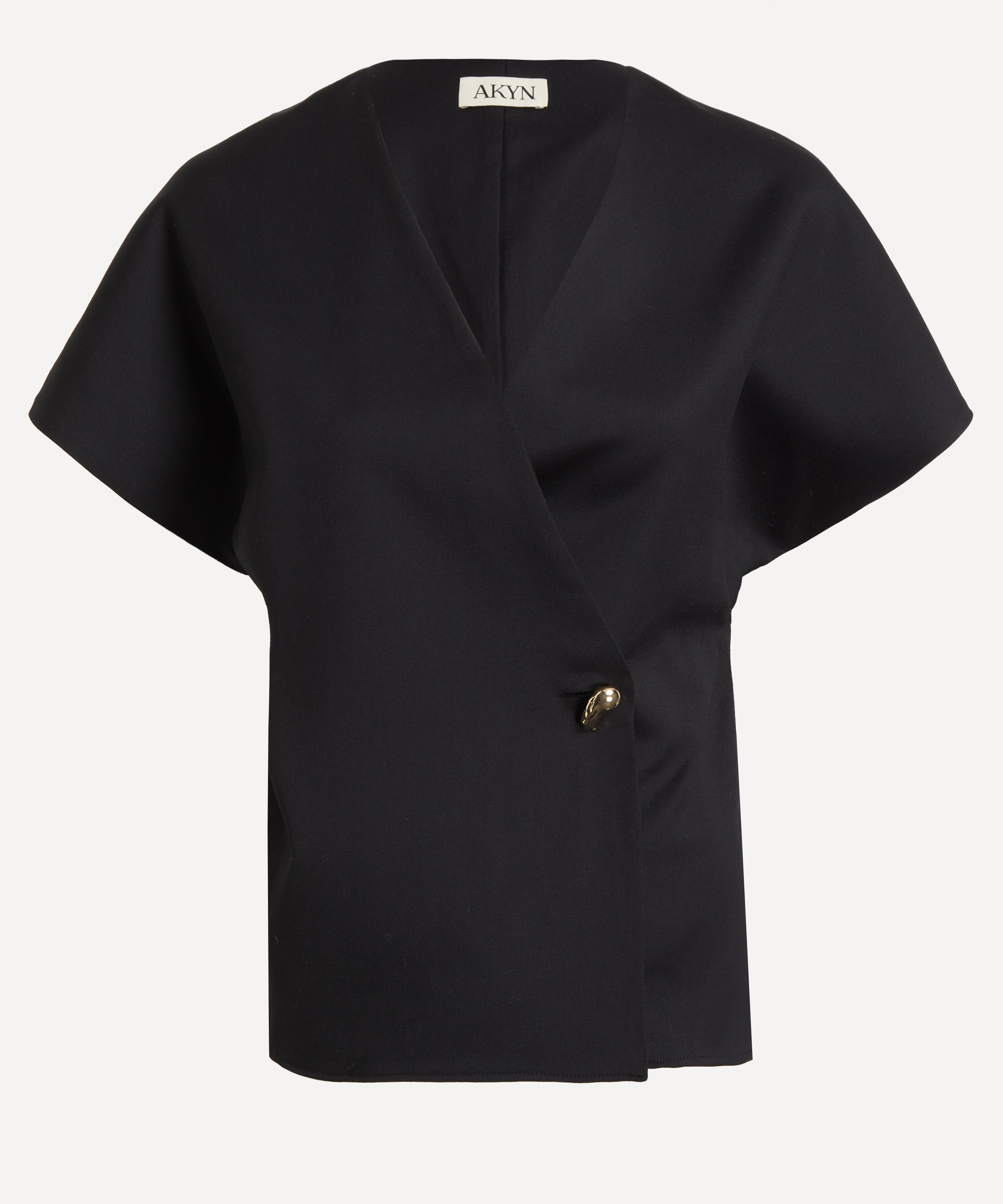 AKYN - Lily Black Wrap Top