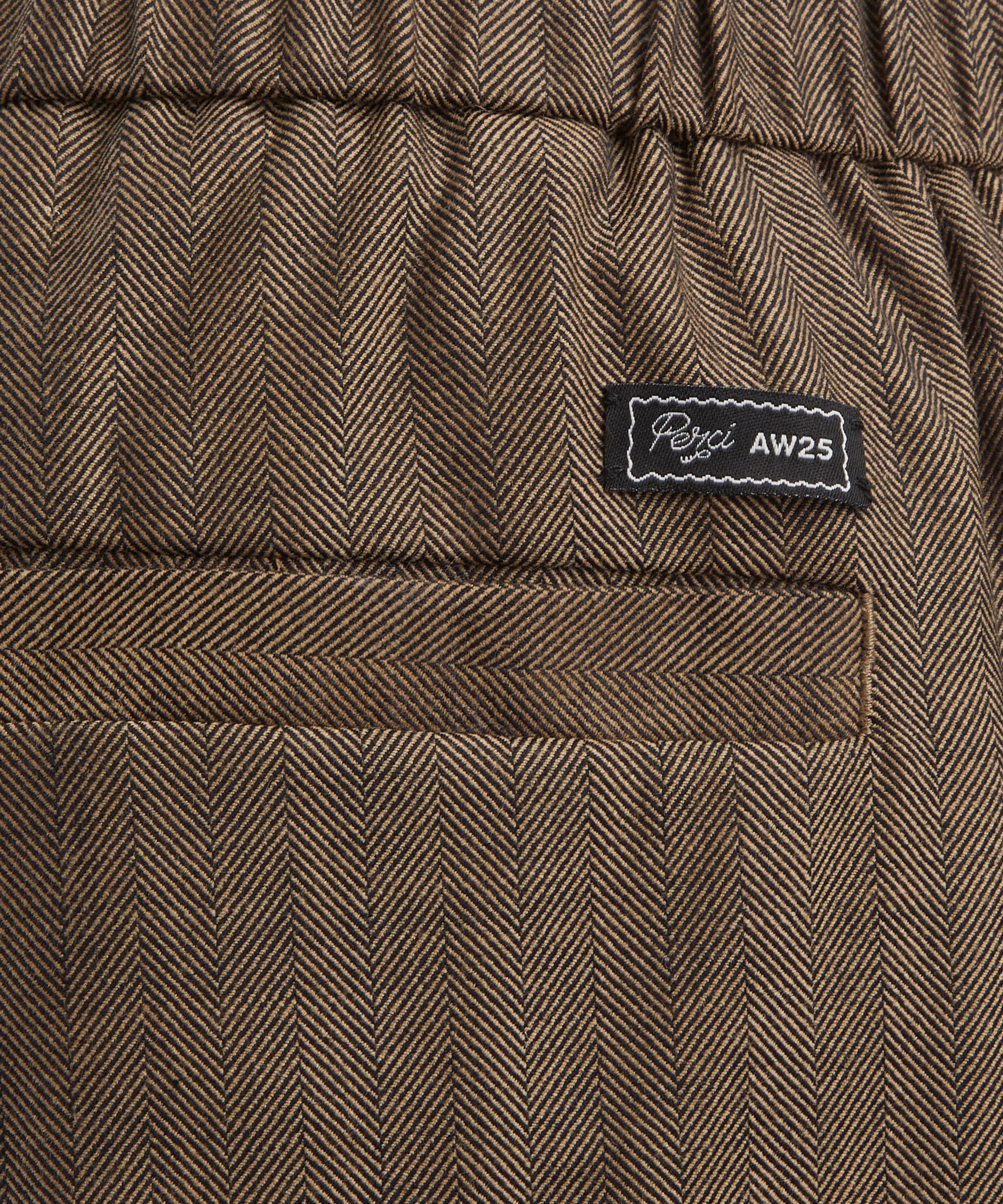 Percival - Grounds Herringbone Wool Relaxed Trousers image number 4