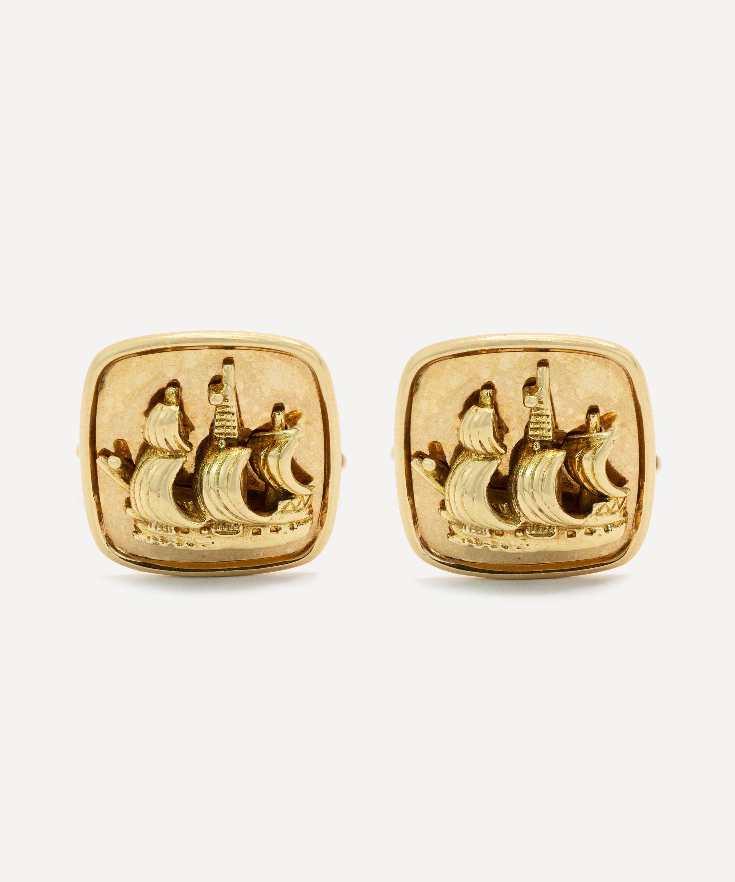 Kojis - 14ct Gold Deakin and Francis Vintage Ship Cufflinks