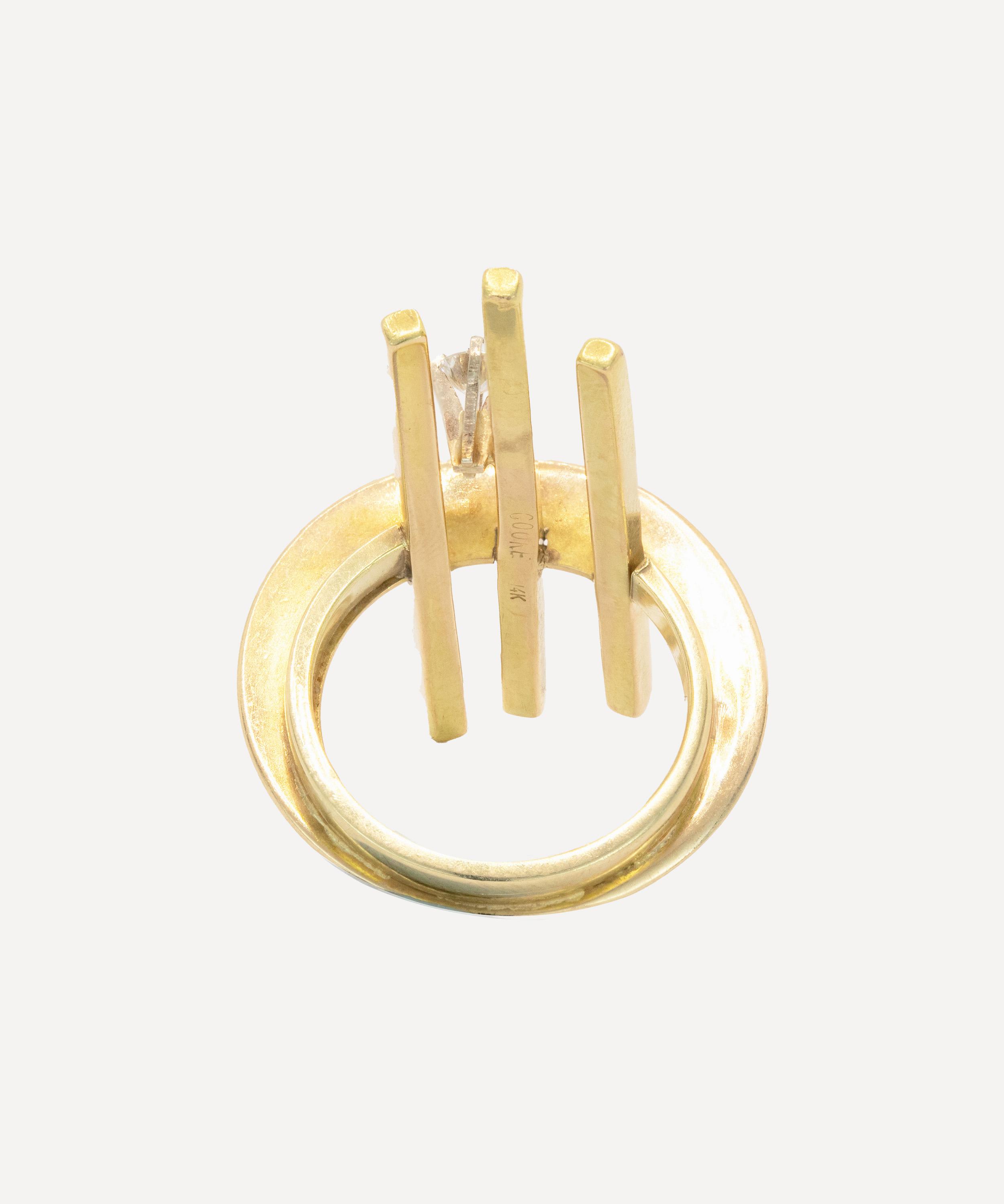 Kojis - 14ct Gold Brutalist and Diamond Structured Ring image number 2