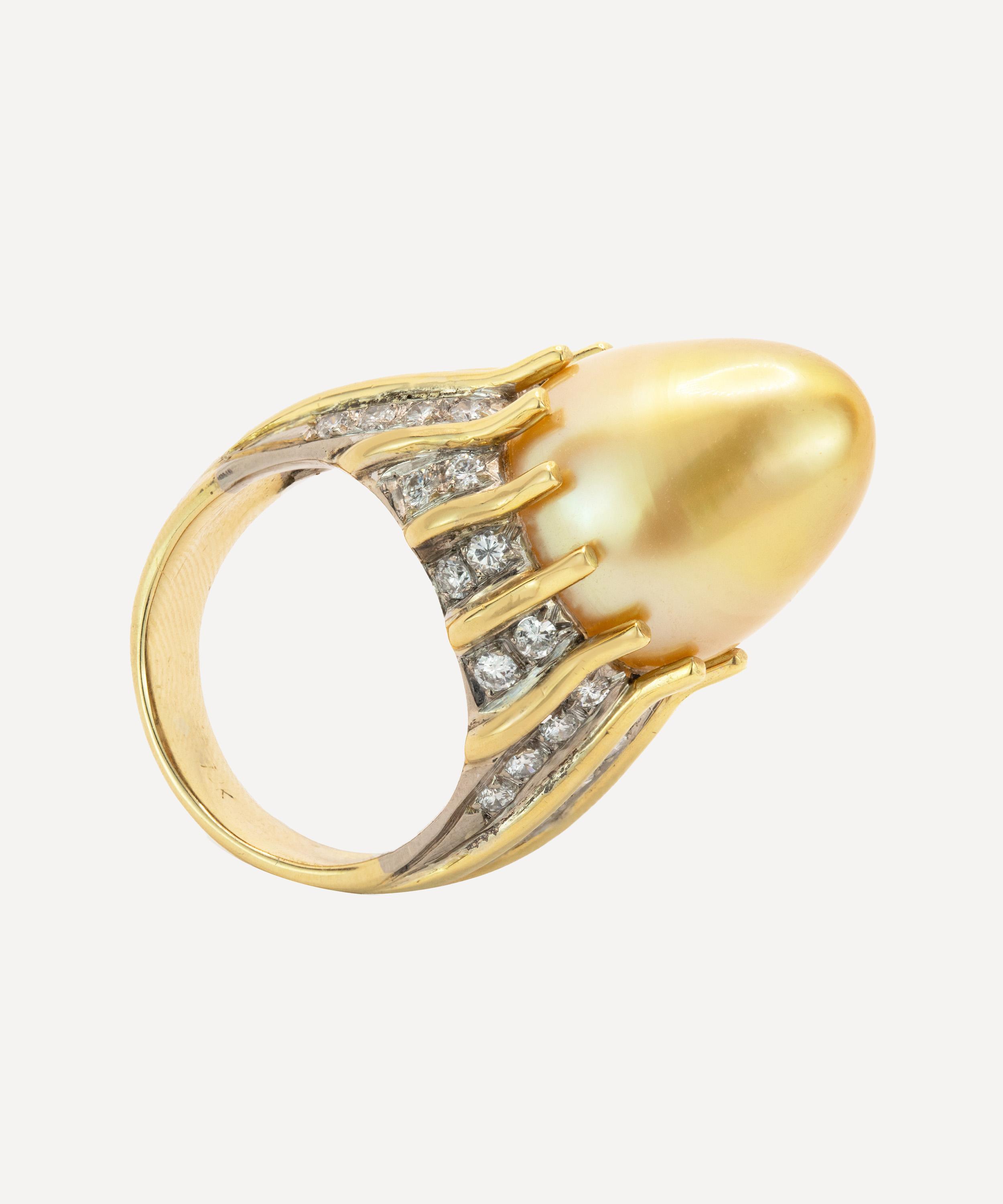 Kojis - 18ct Gold Brutalist South Sea Pearl Ring
