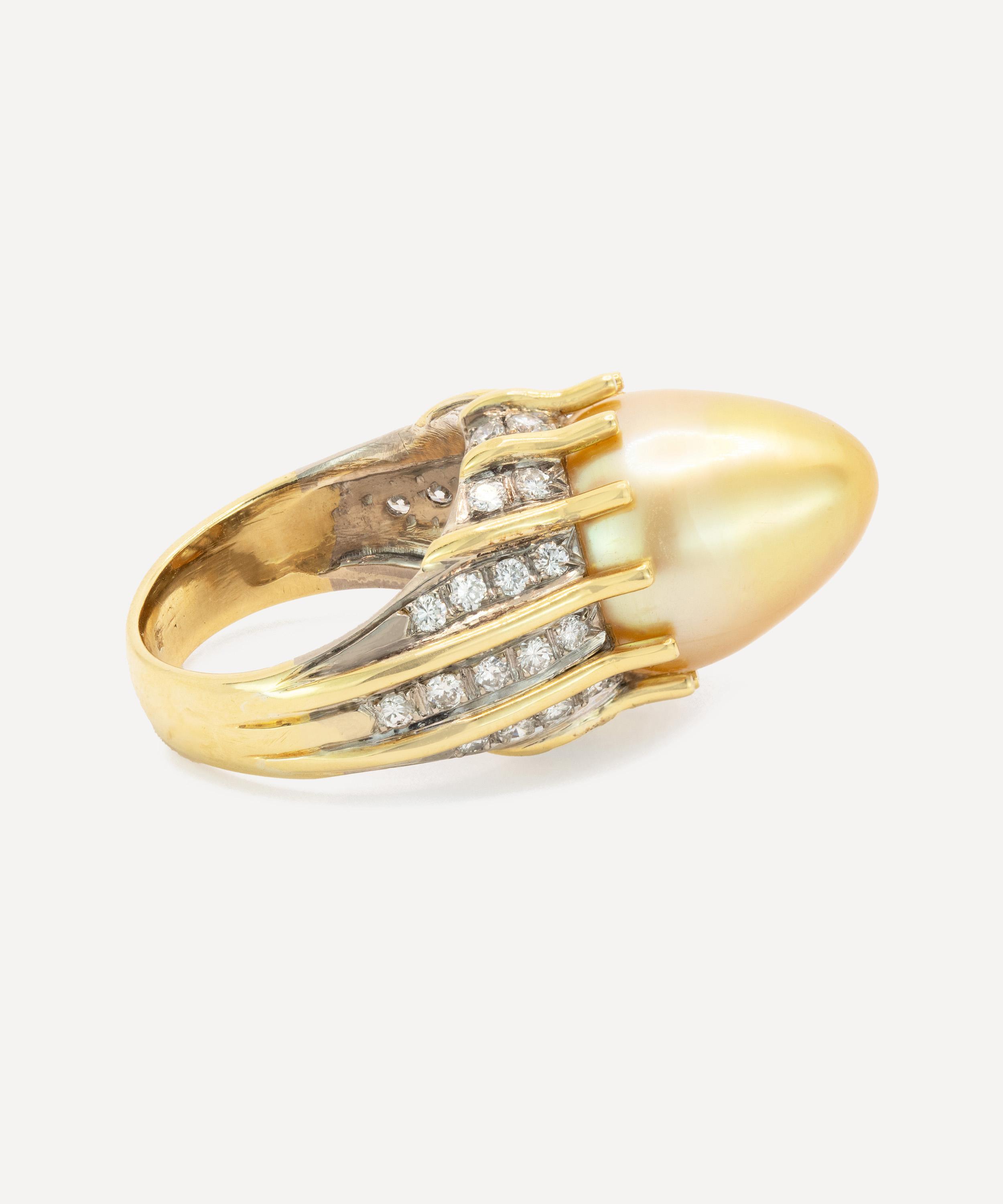 Kojis - 18ct Gold Brutalist South Sea Pearl Ring image number 1