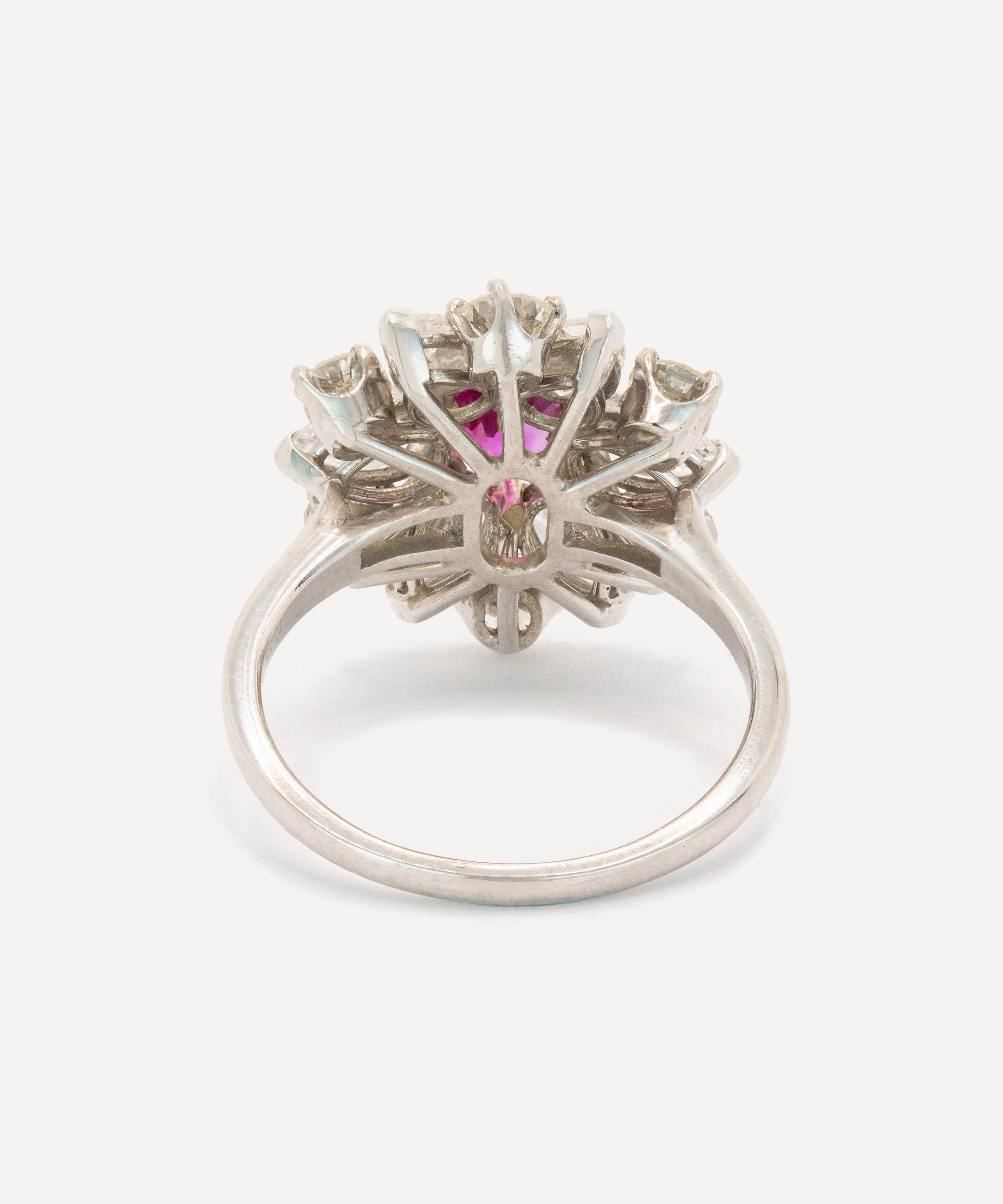 Kojis - Platinum Pink Sapphire and Diamond Ring image number 2