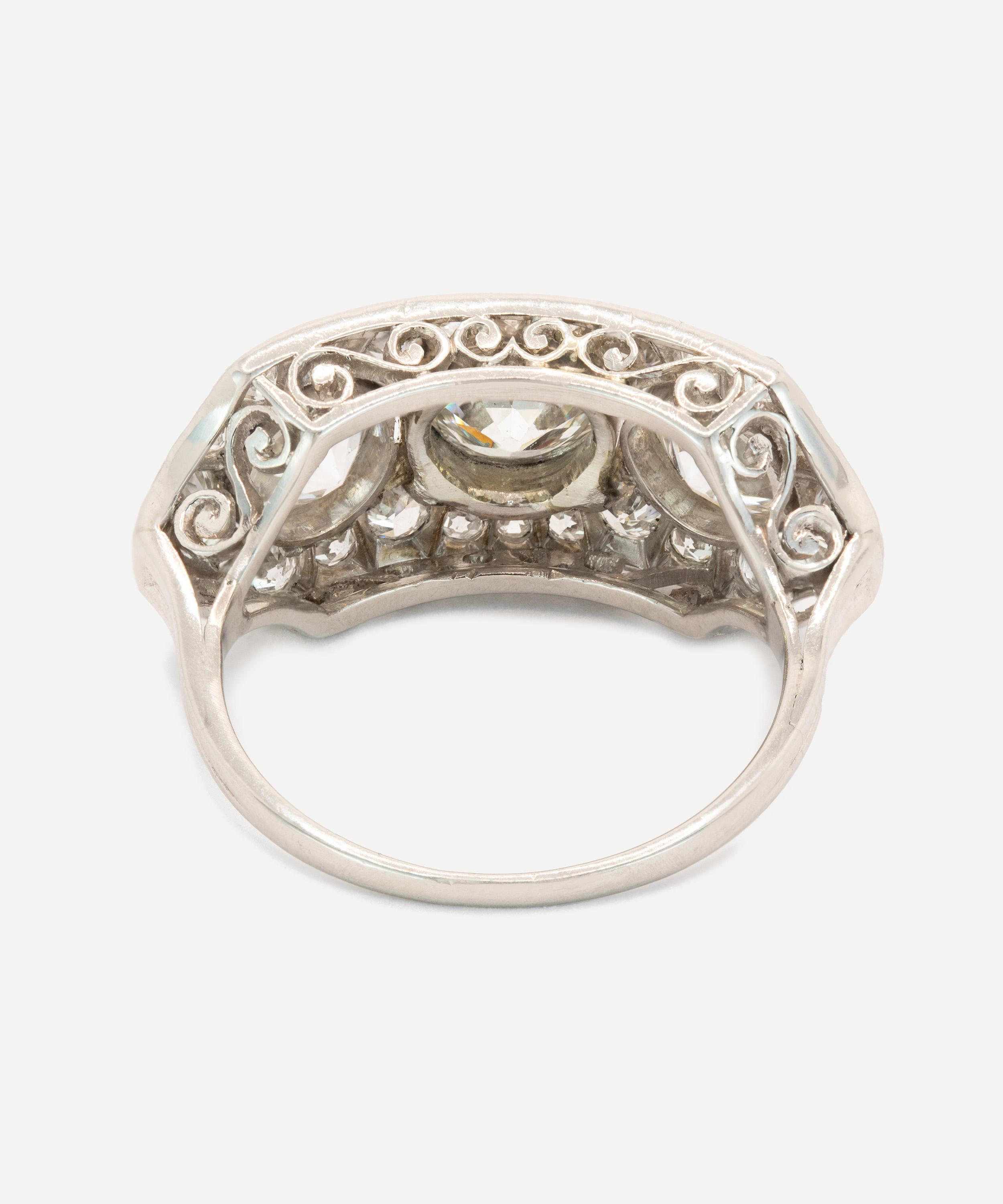 Kojis - Platinum Edwardian Three Stone Ring image number 2