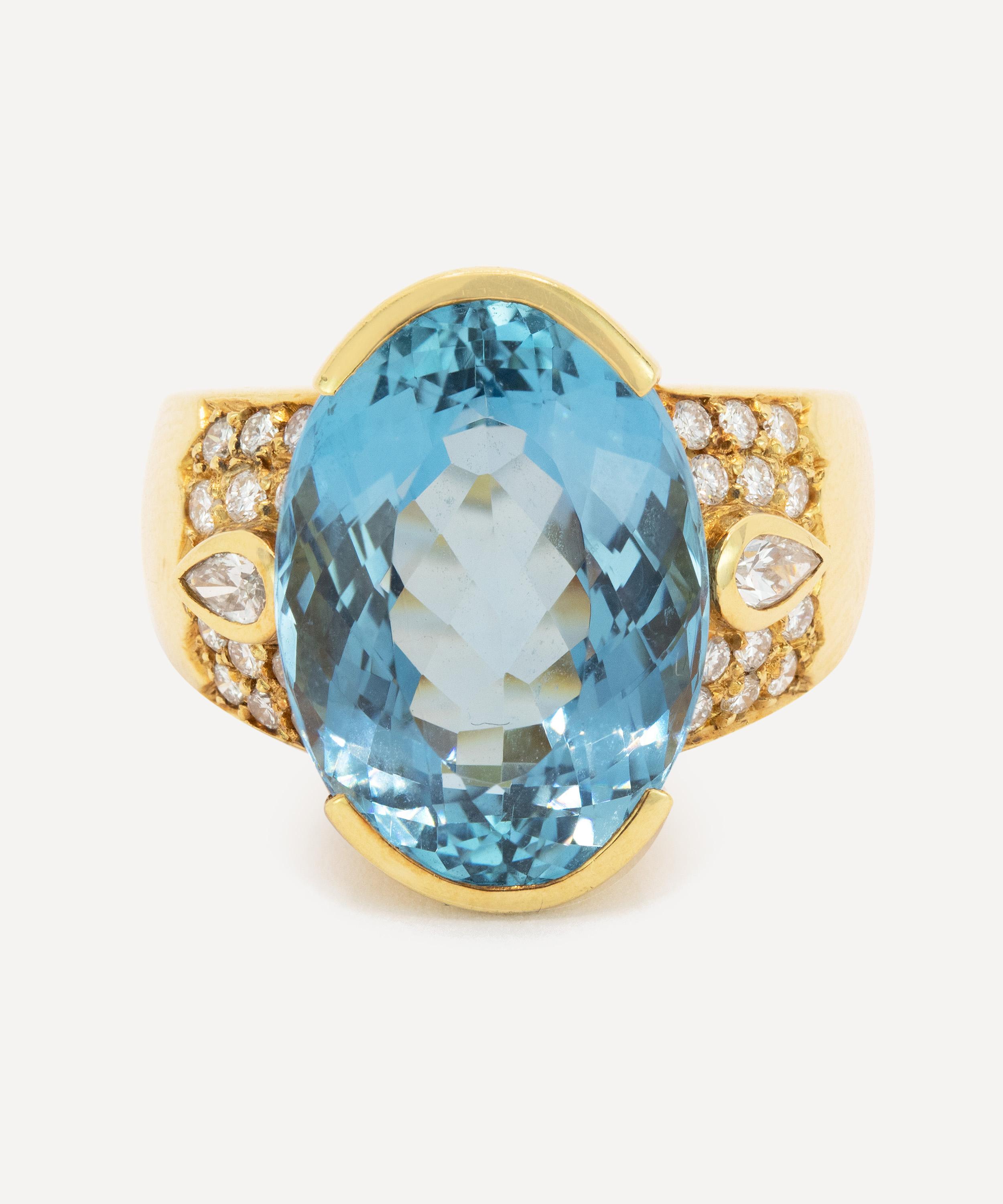 Kojis - 18ct Gold Vintage Aquamarine Ring image number 0