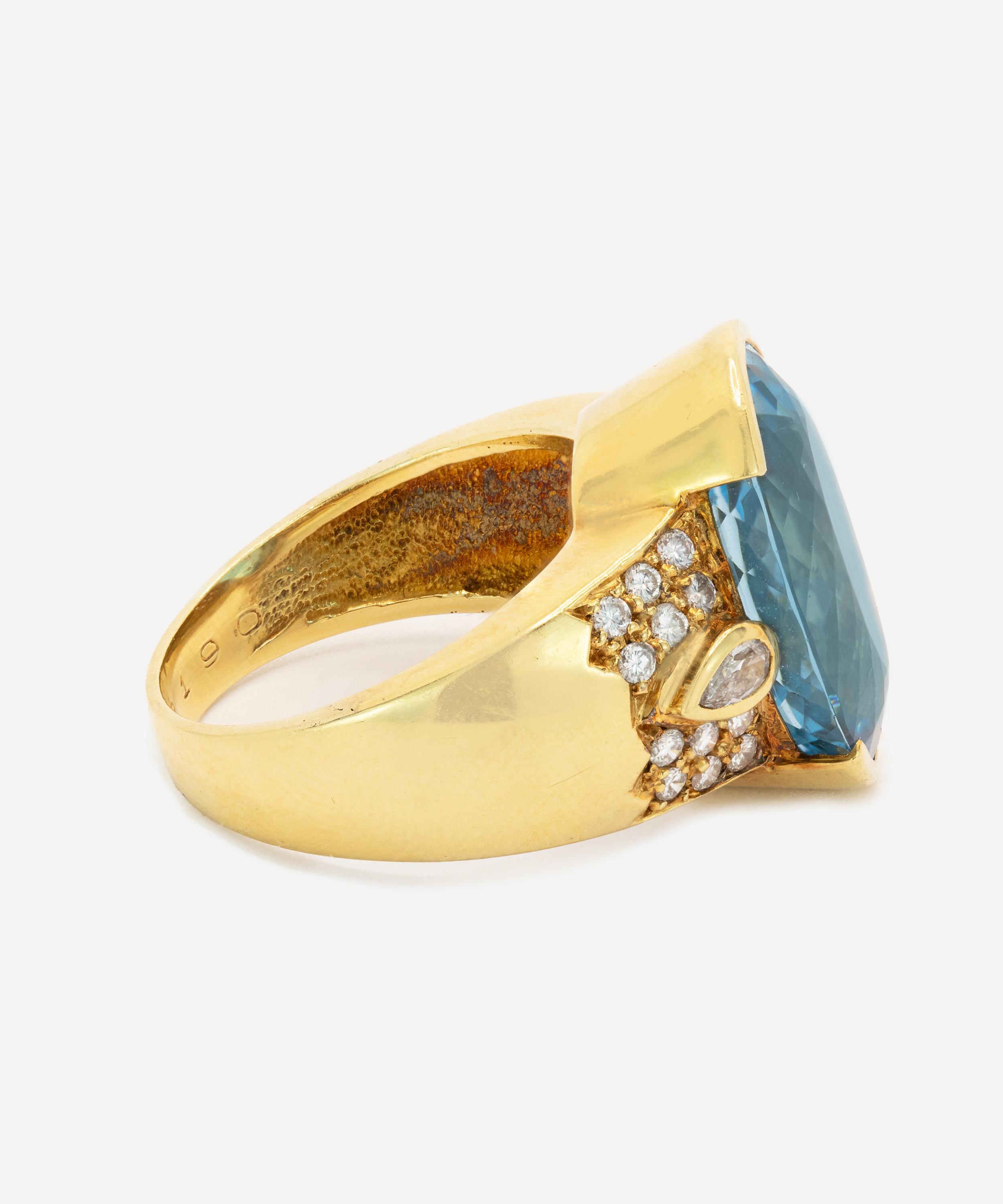 Kojis - 18ct Gold Vintage Aquamarine Ring image number 1