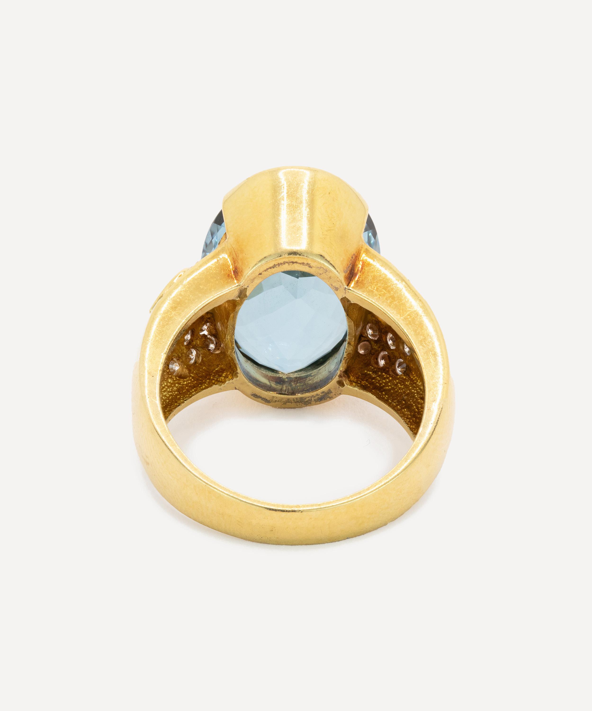 Kojis - 18ct Gold Vintage Aquamarine Ring image number 2