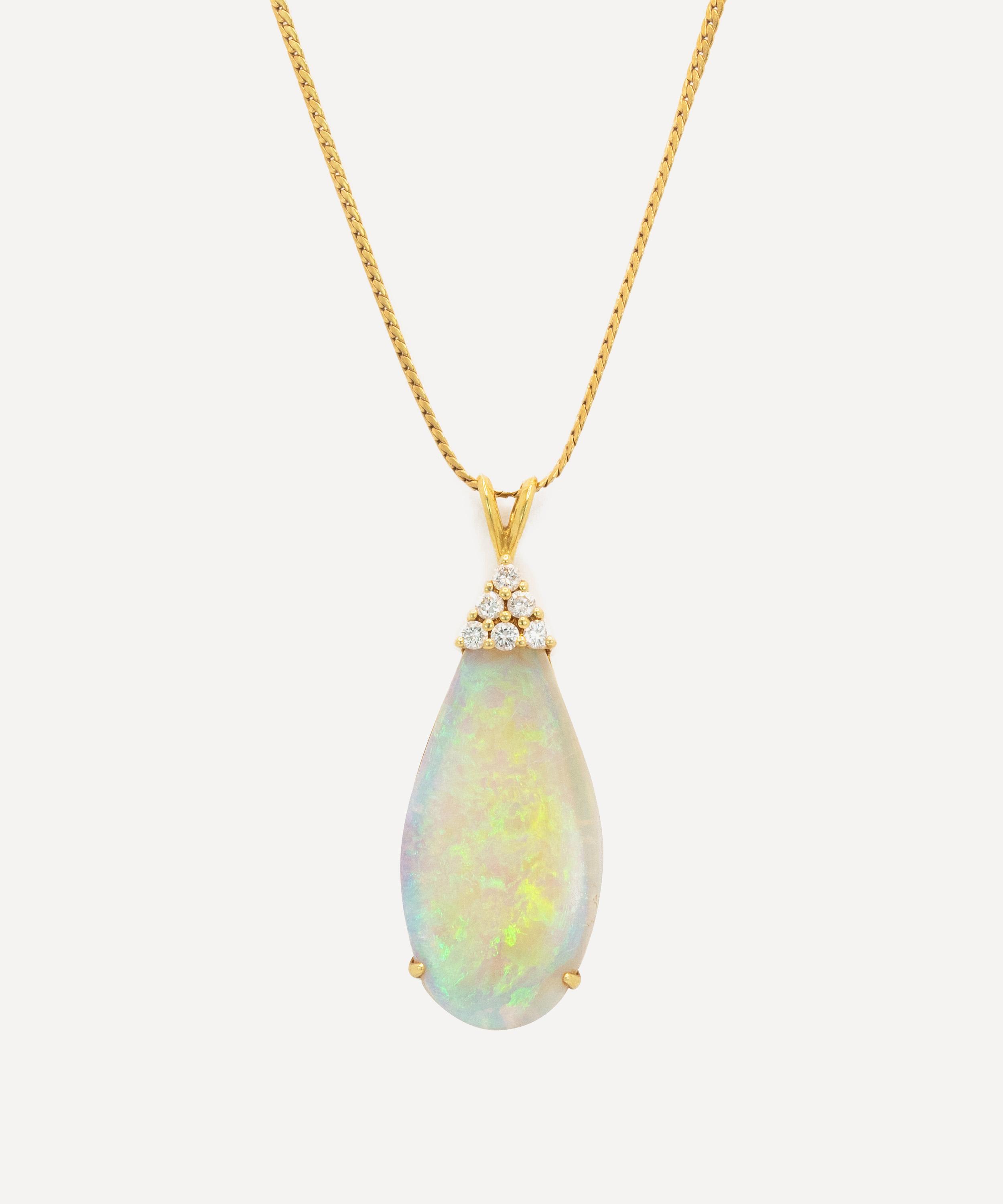 Kojis - 18ct Gold Opal and Diamond Pendant Necklace image number 0