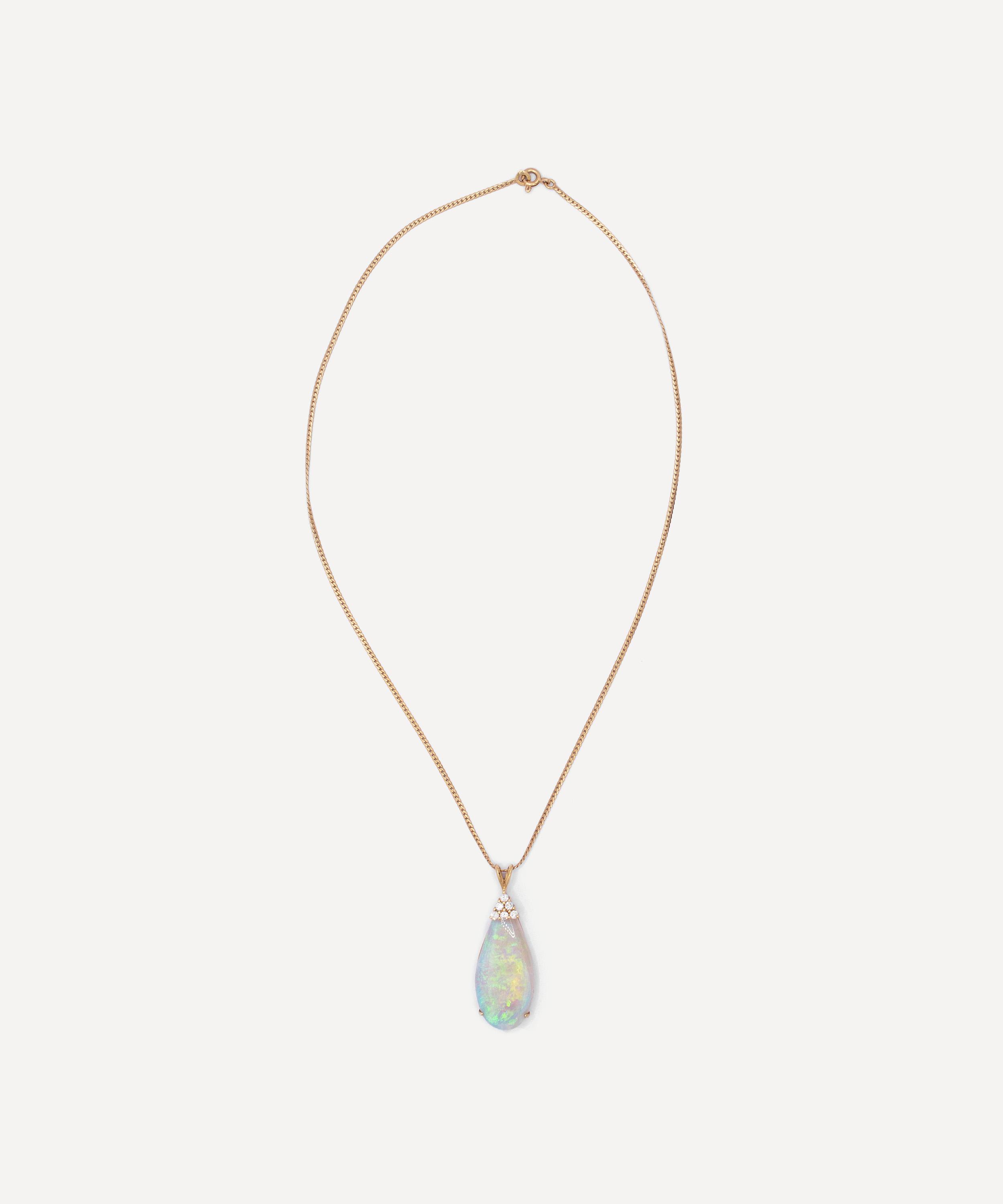 Kojis - 18ct Gold Opal and Diamond Pendant Necklace image number 1