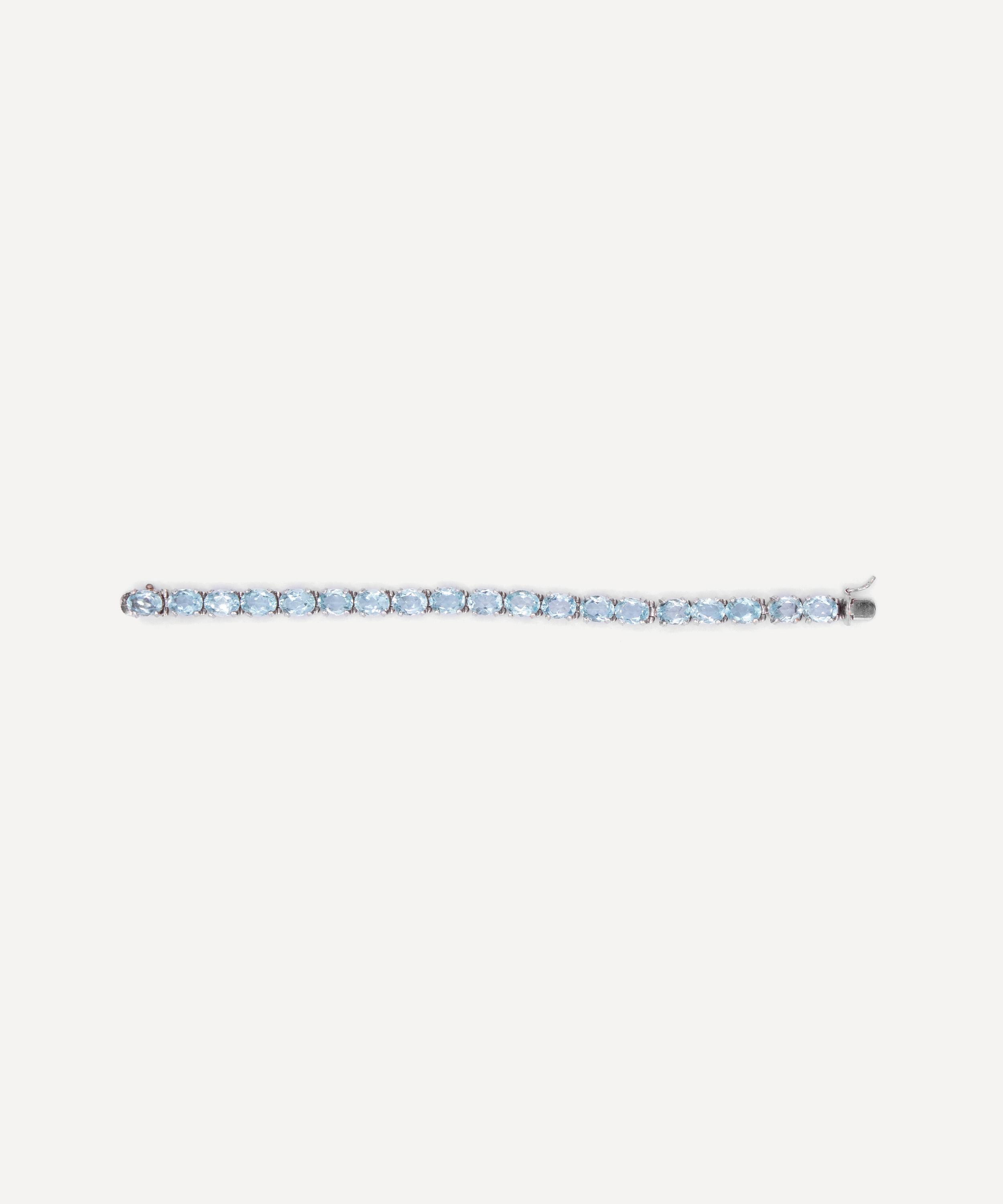 Kojis - 18ct White Gold Aquamarine Line Bracelet image number 1