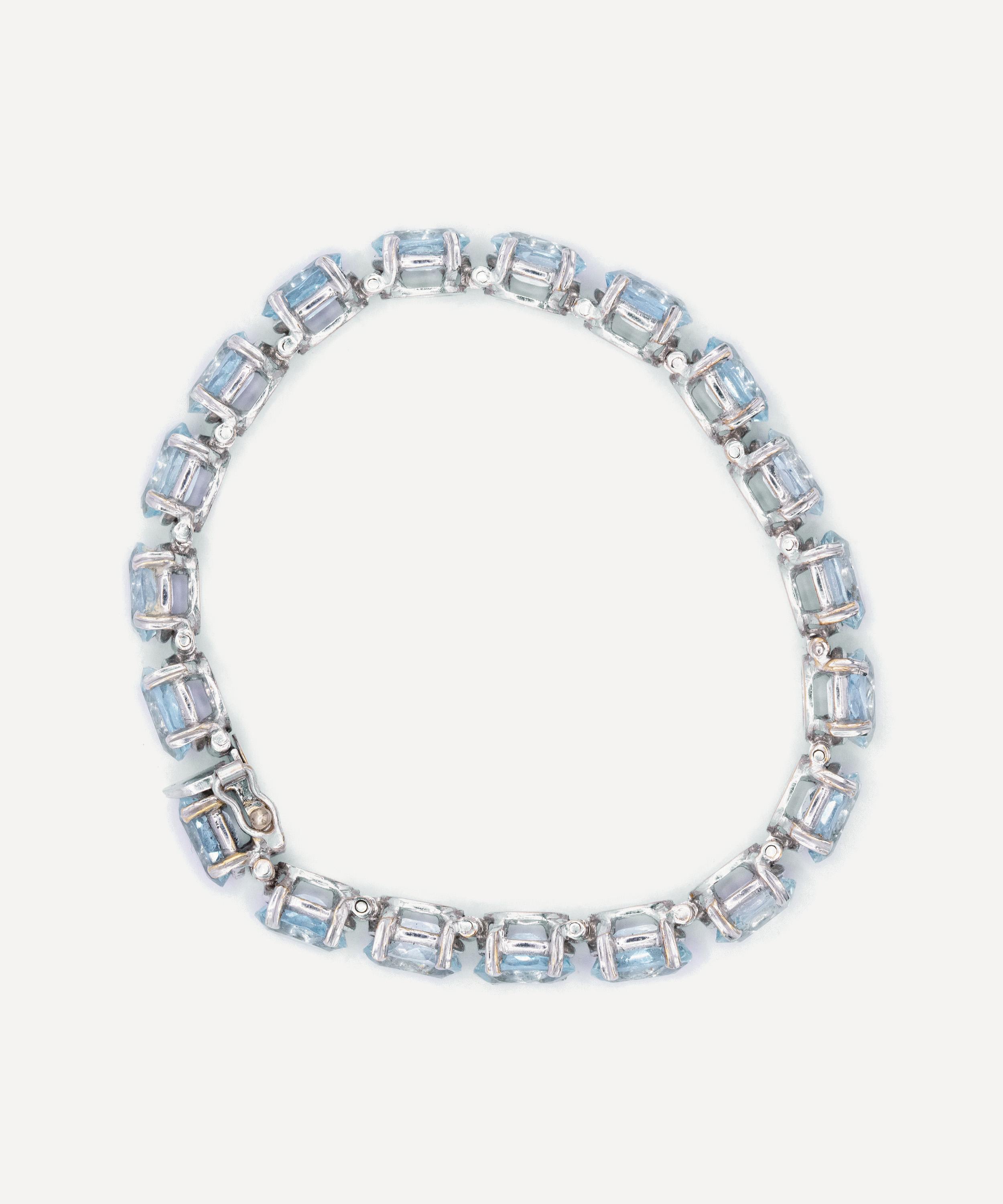 Kojis - 18ct White Gold Aquamarine Line Bracelet image number 2