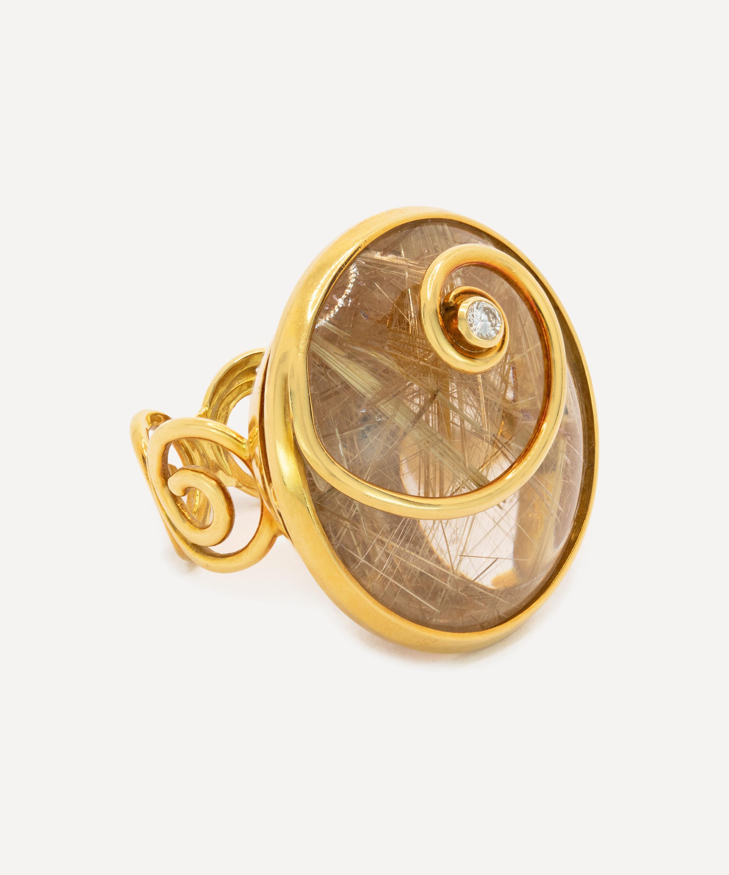 Kojis - 18ct Gold Rutilated Quartz Ring image number 1