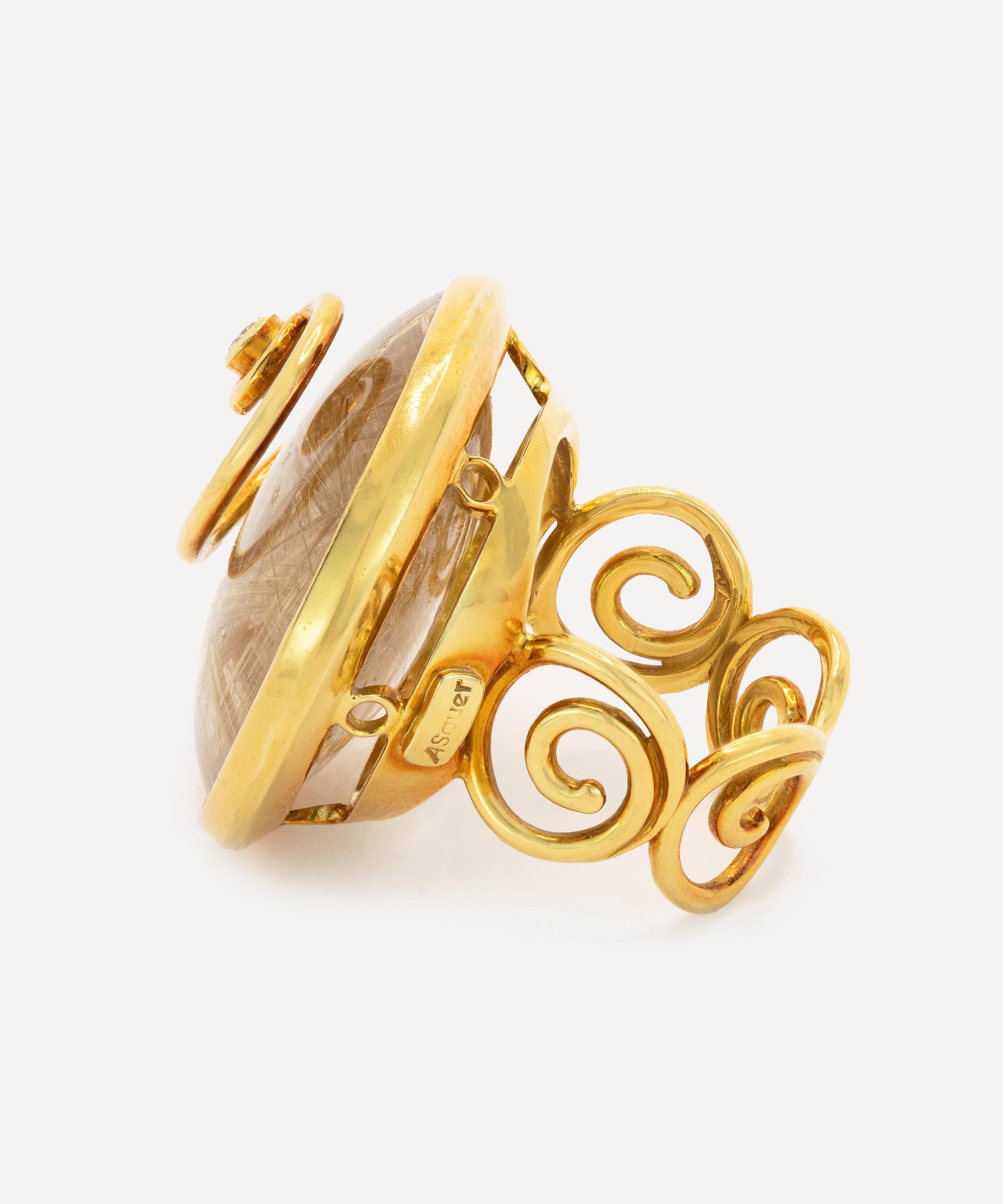 Kojis - 18ct Gold Rutilated Quartz Ring image number 2