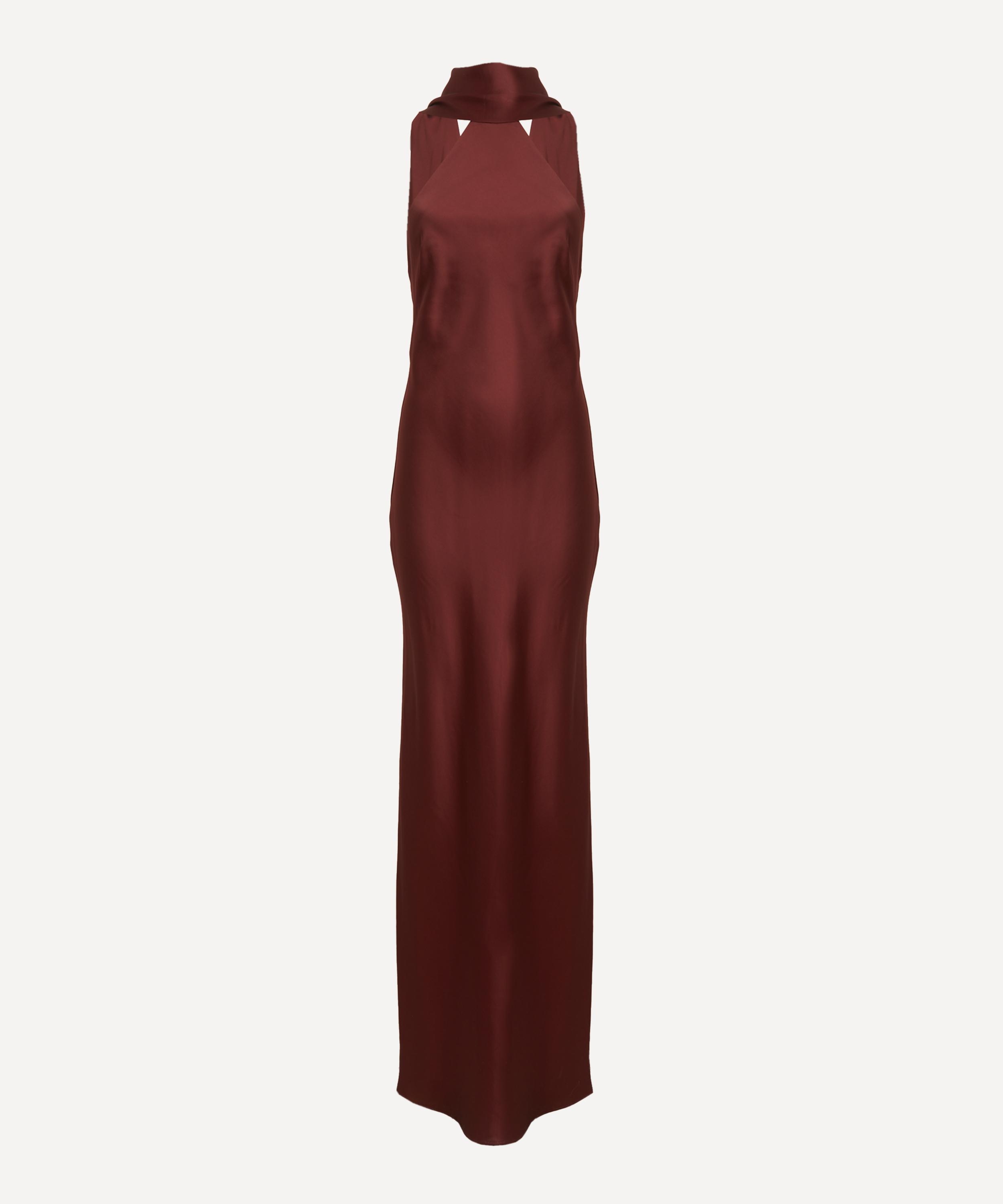 Significant Other - Lucile Bordeaux Halter Maxi Dress