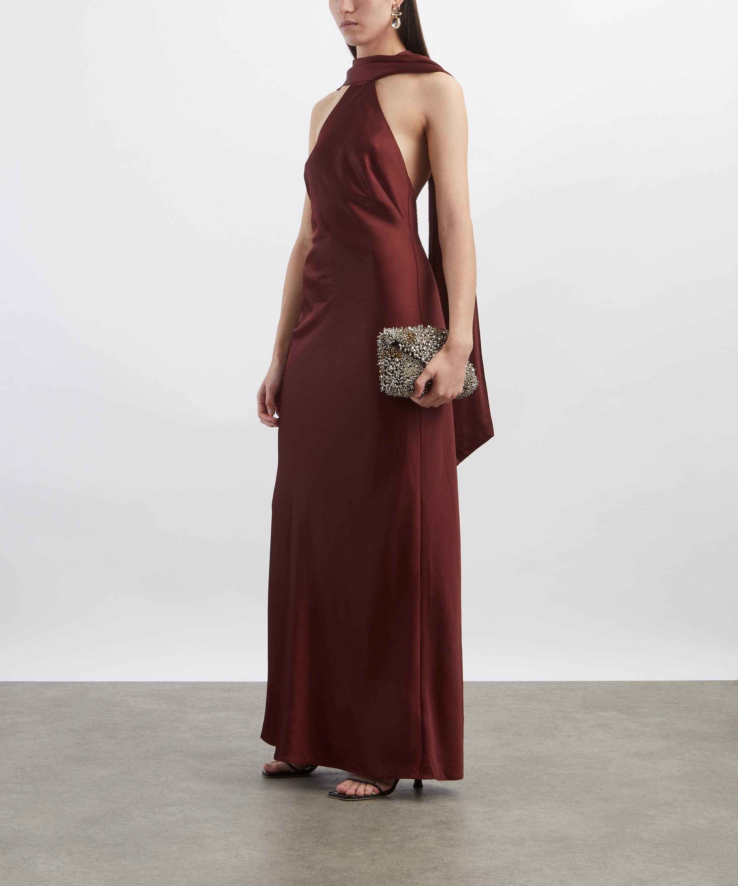 Significant Other - Lucile Bordeaux Halter Maxi Dress image number 1