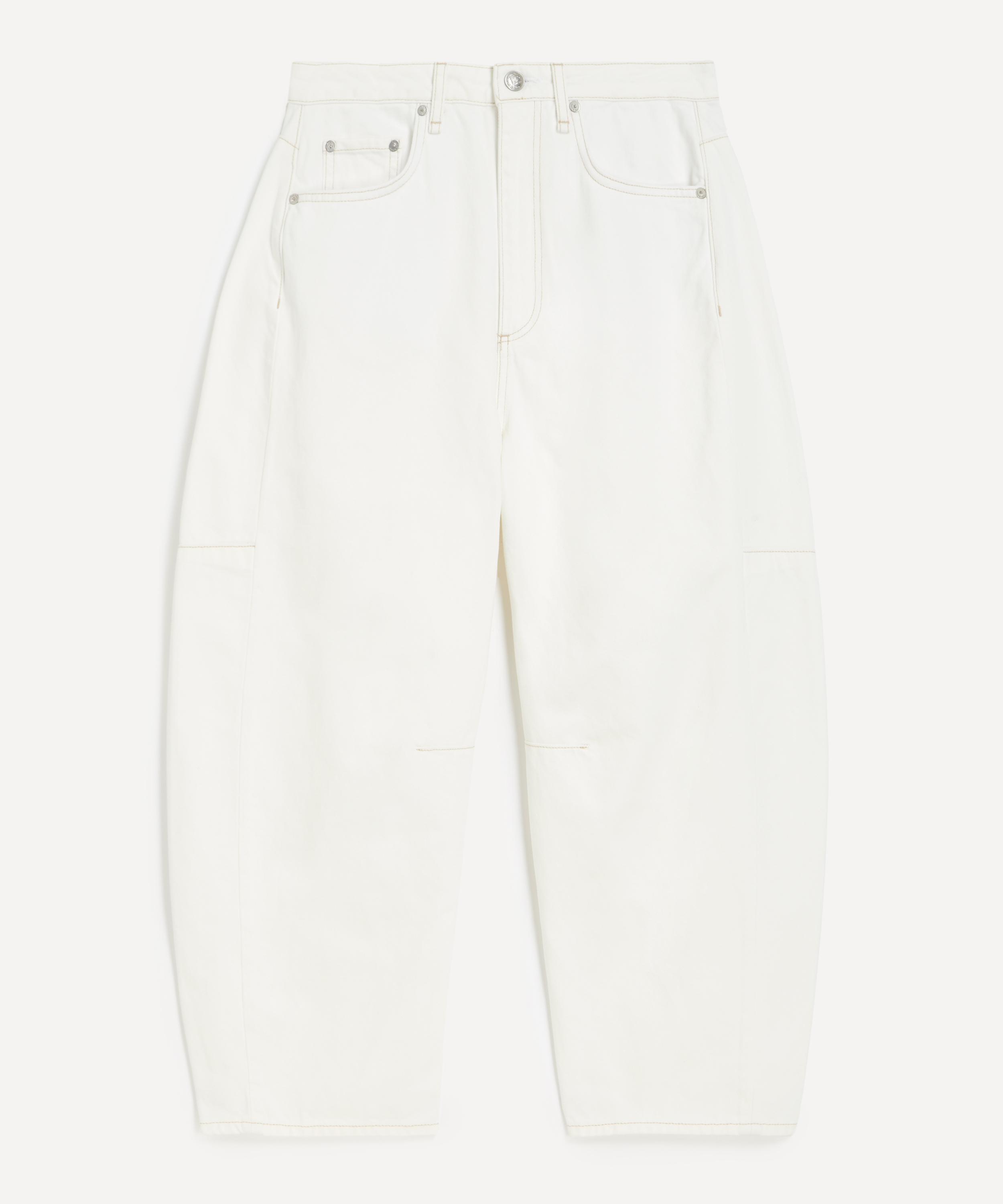 Rag & Bone - Charlie Ankle-Length Barrel Jeans in White image number 0
