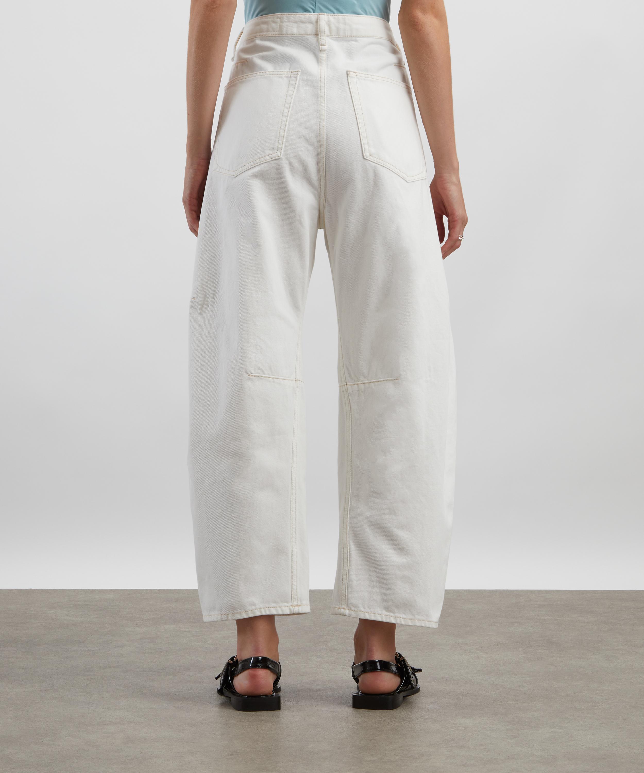 Rag & Bone - Charlie Ankle-Length Barrel Jeans in White image number 3