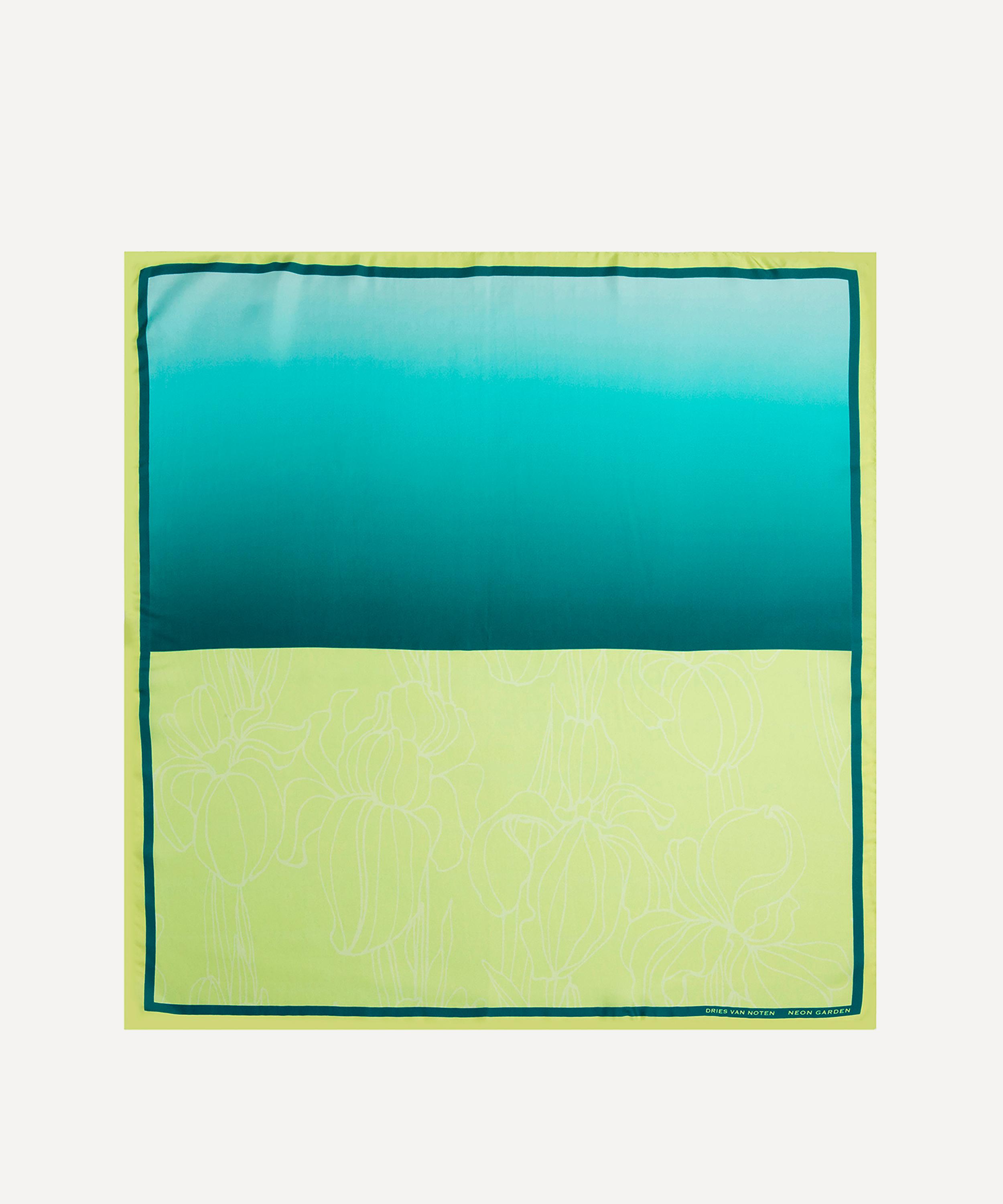 Dries Van Noten - Foulard Neon Garden Silk Scarf