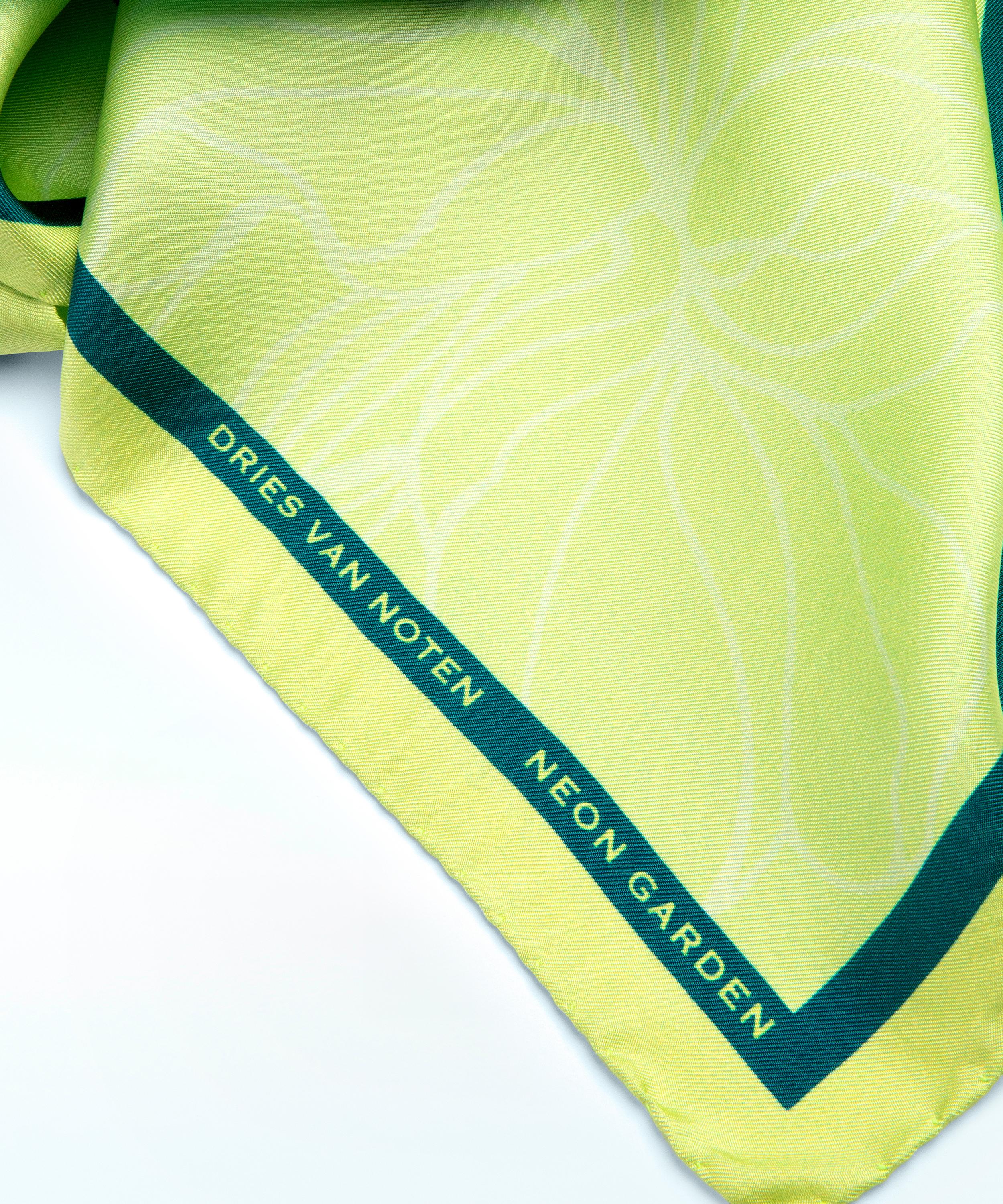 Dries Van Noten - Foulard Neon Garden Silk Scarf image number 1
