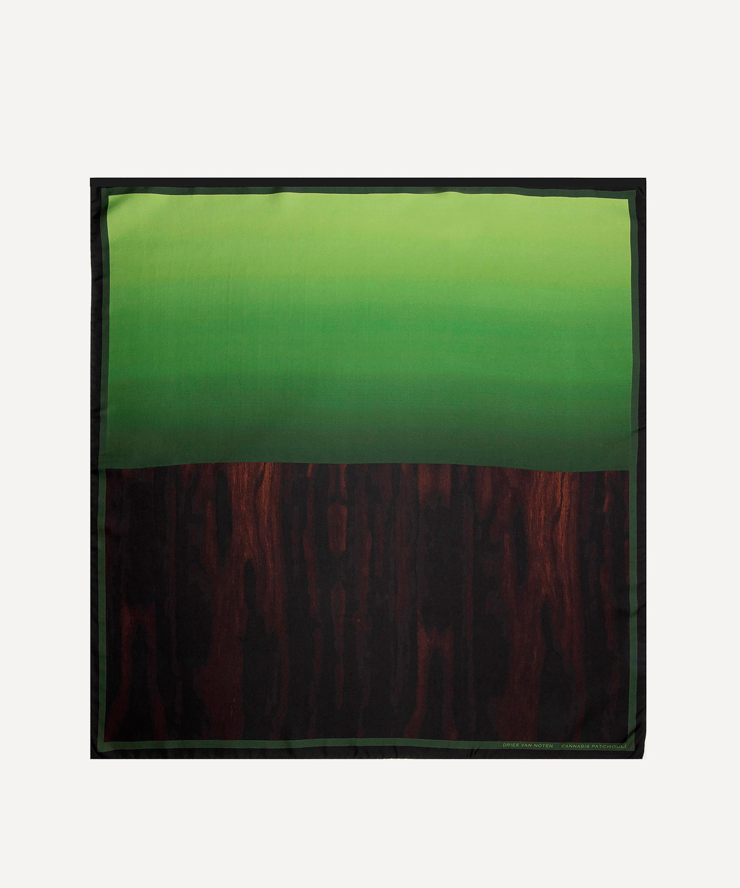 Dries Van Noten - Foulard Cannabis Patchouli Silk Scarf image number 0