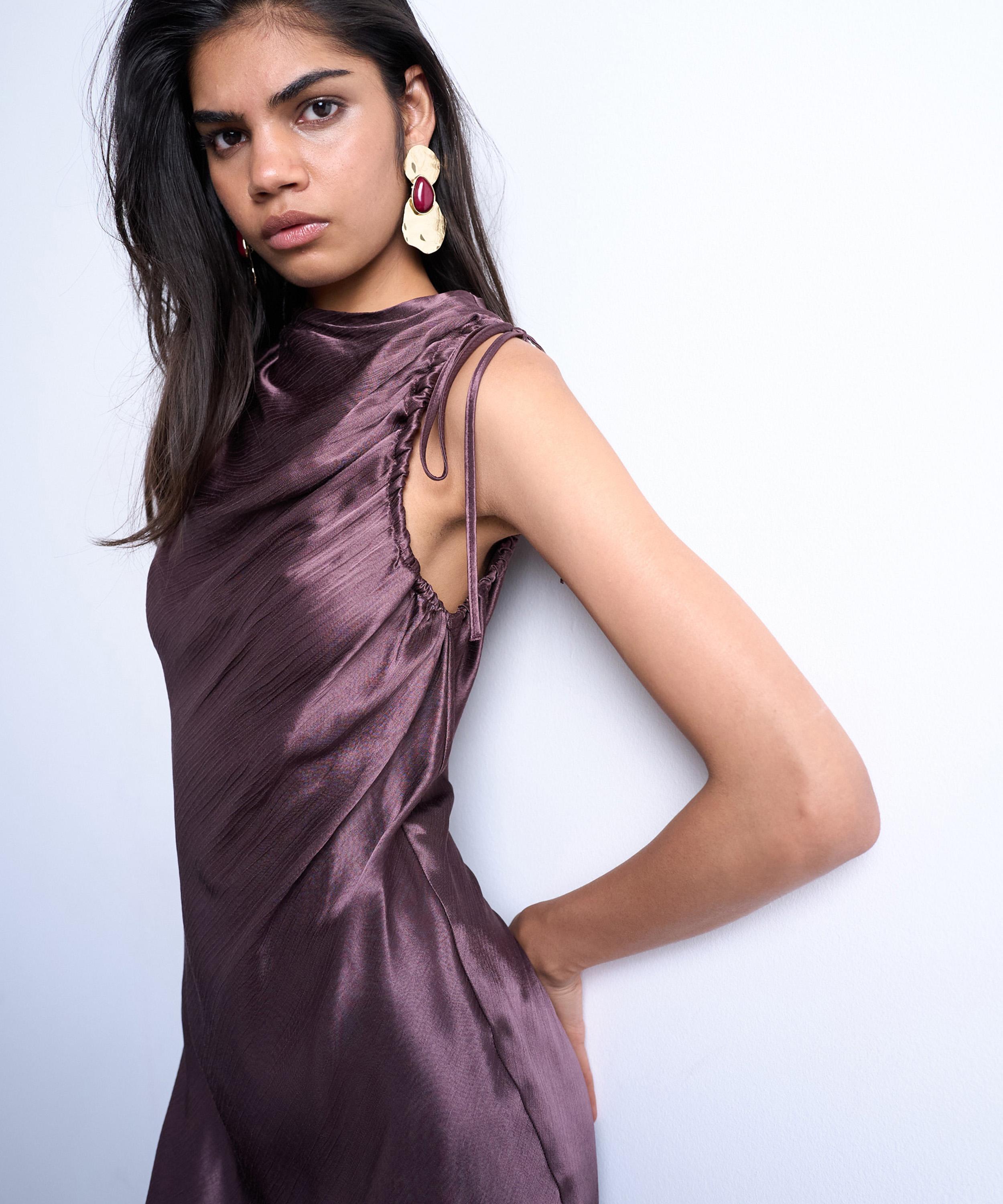 TOPSHOP - Bias Ruched Arm Hole Maxi Occasion Dress image number 1