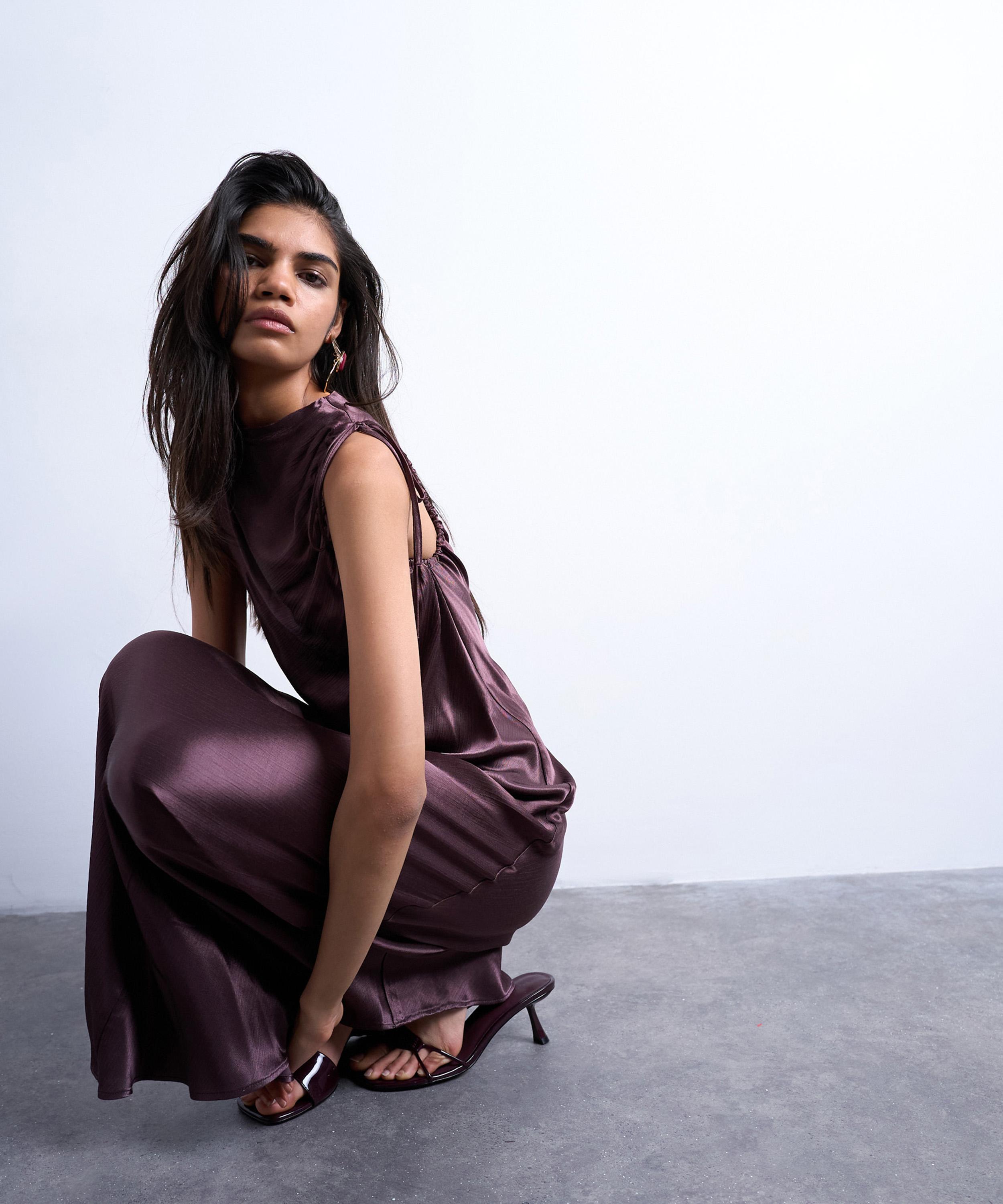 TOPSHOP - Bias Ruched Arm Hole Maxi Occasion Dress image number 2