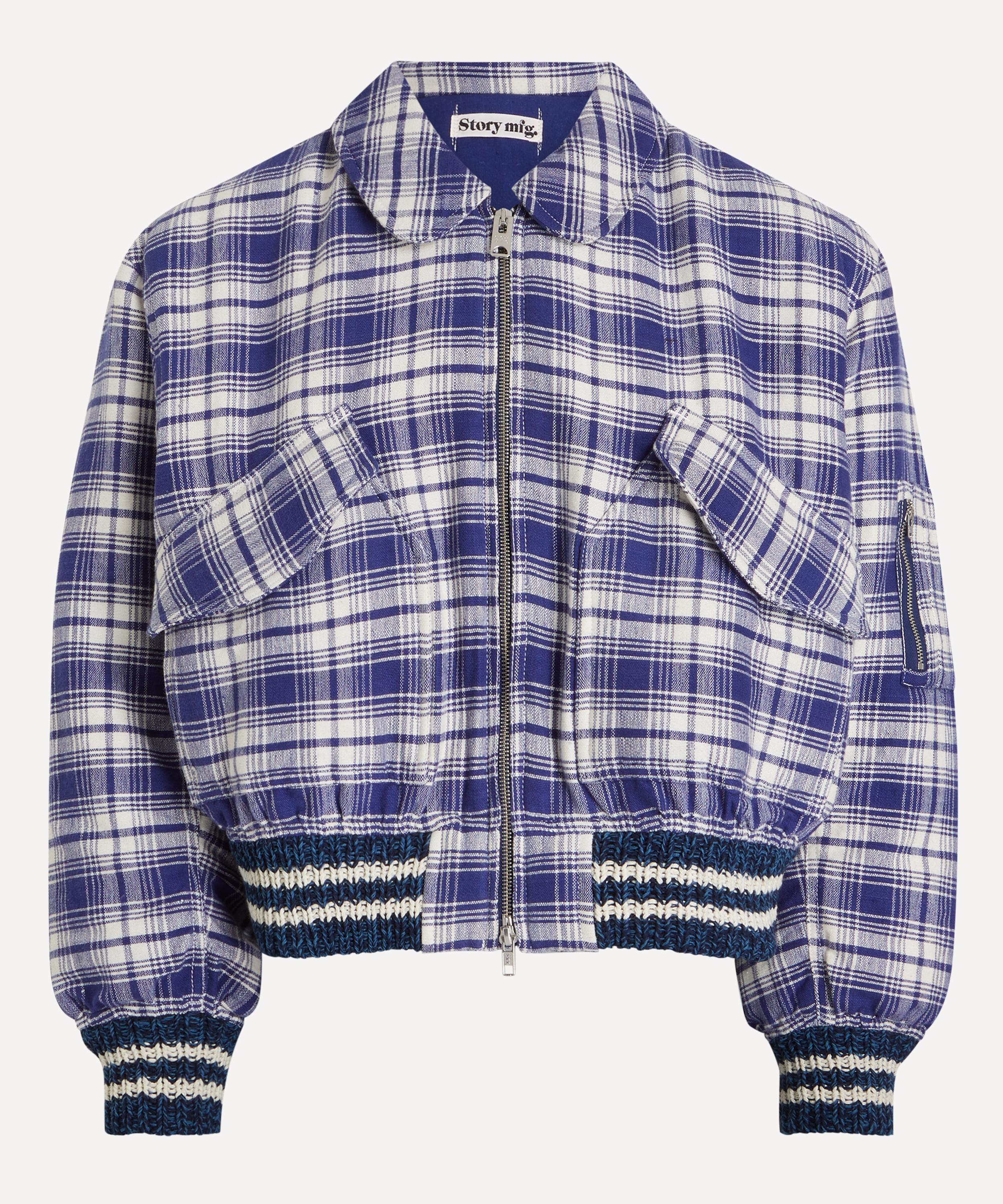 STORY mfg. - Grain Picnic Check Heirloom Bomber Jacket image number 0