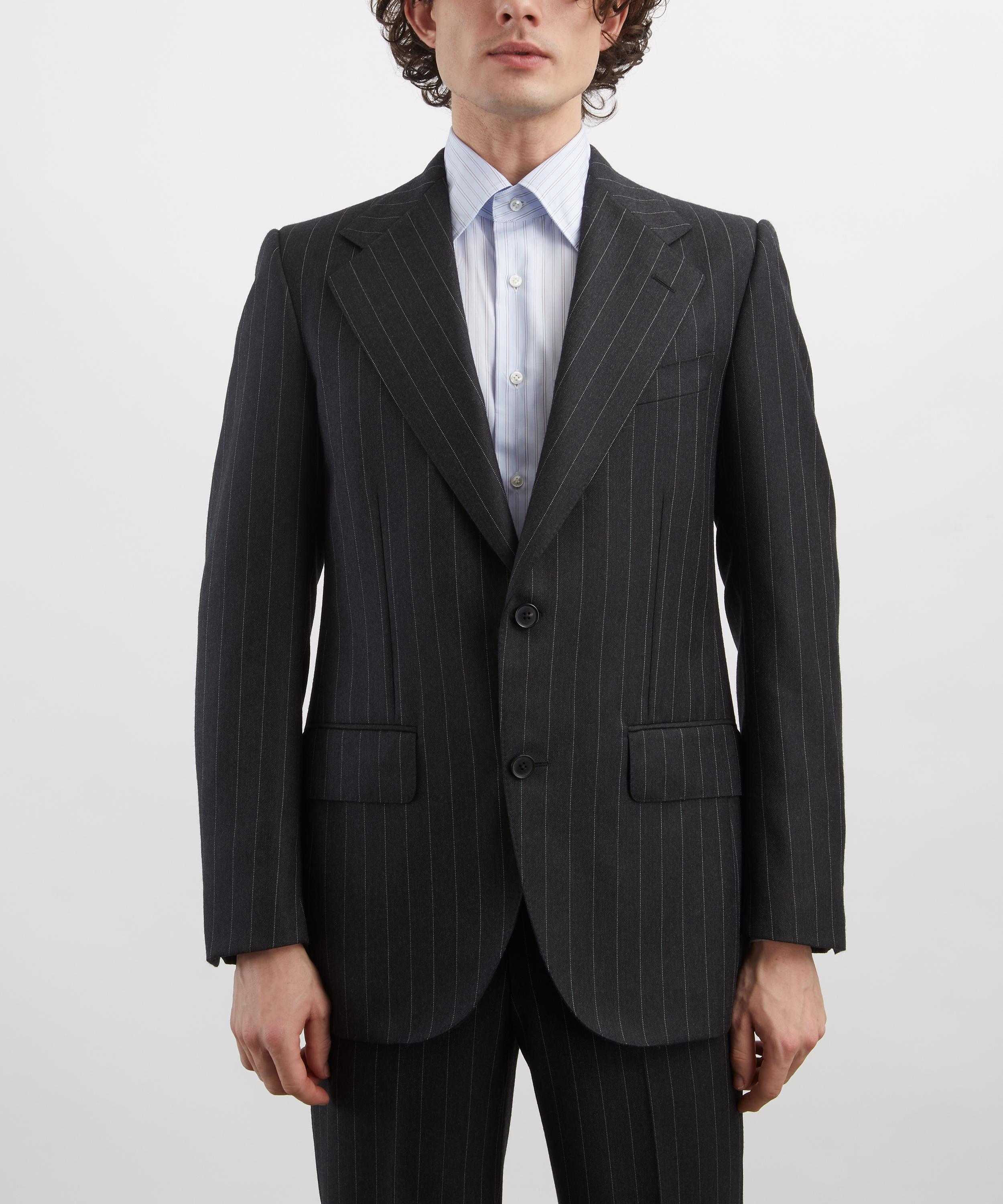 Husbands - Pinstripe Wool Single-Breasted Blazer image number 2