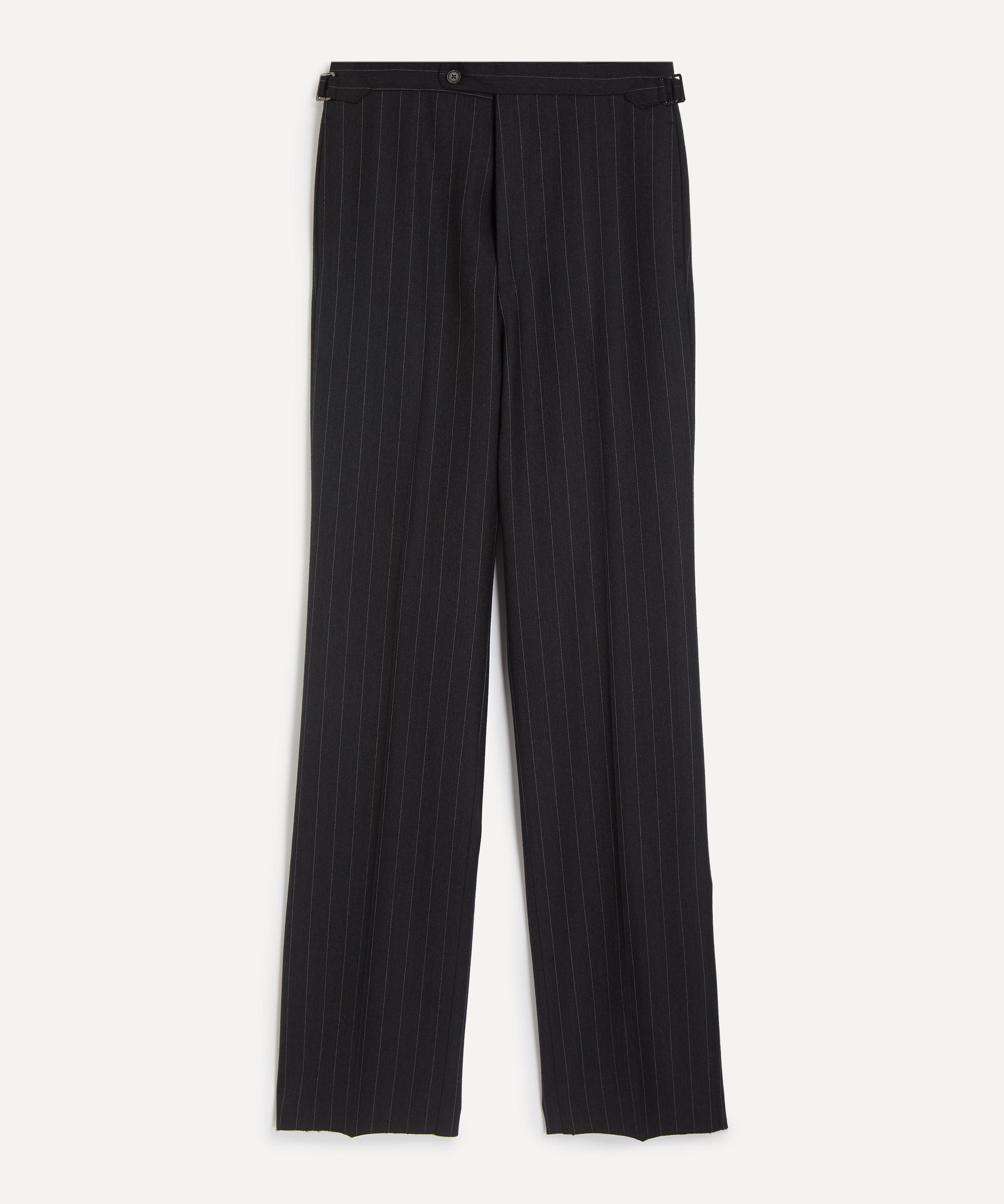 Husbands - Pinstripe Wool Straight Trousers
