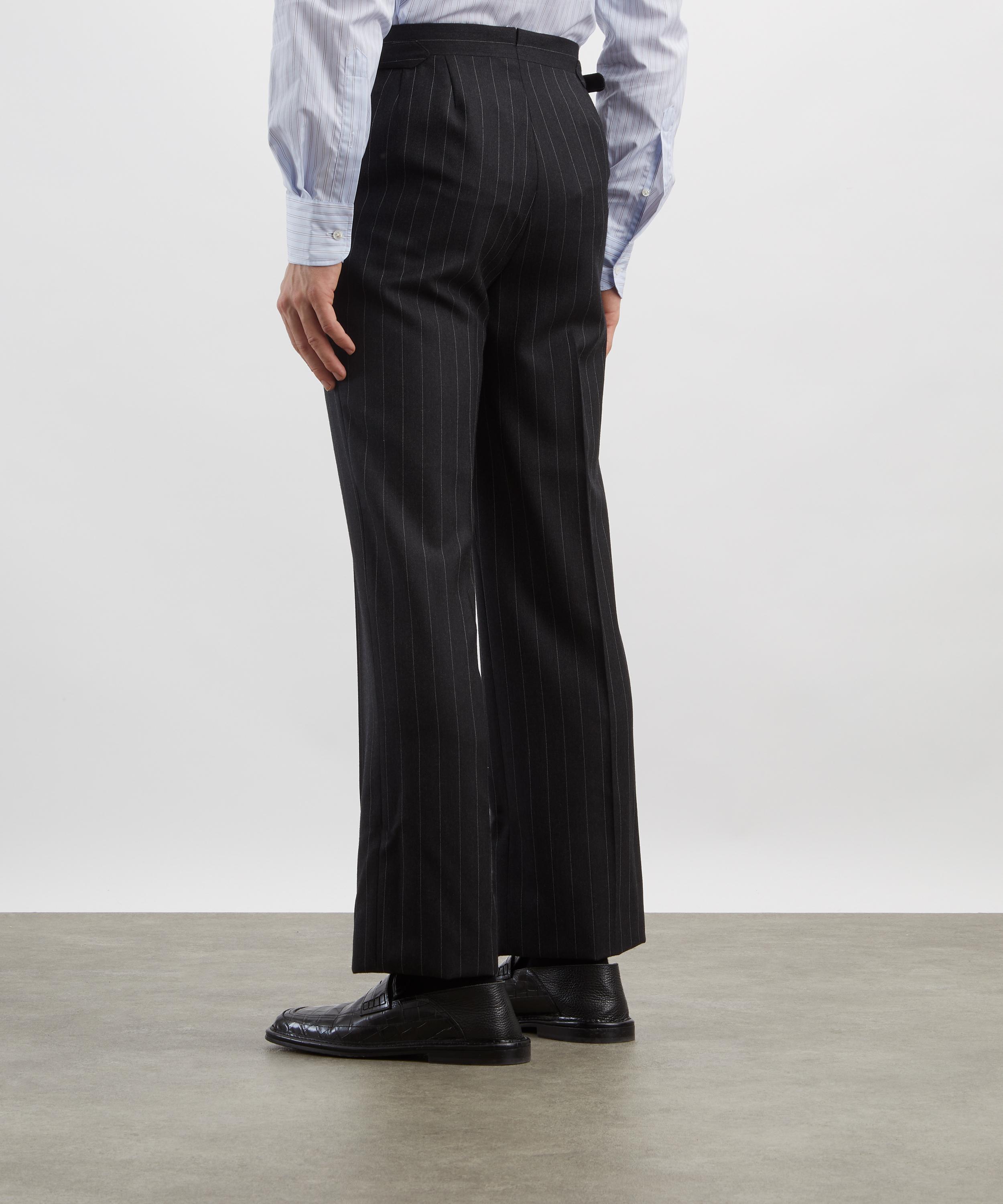 Husbands - Pinstripe Wool Straight Trousers image number 3