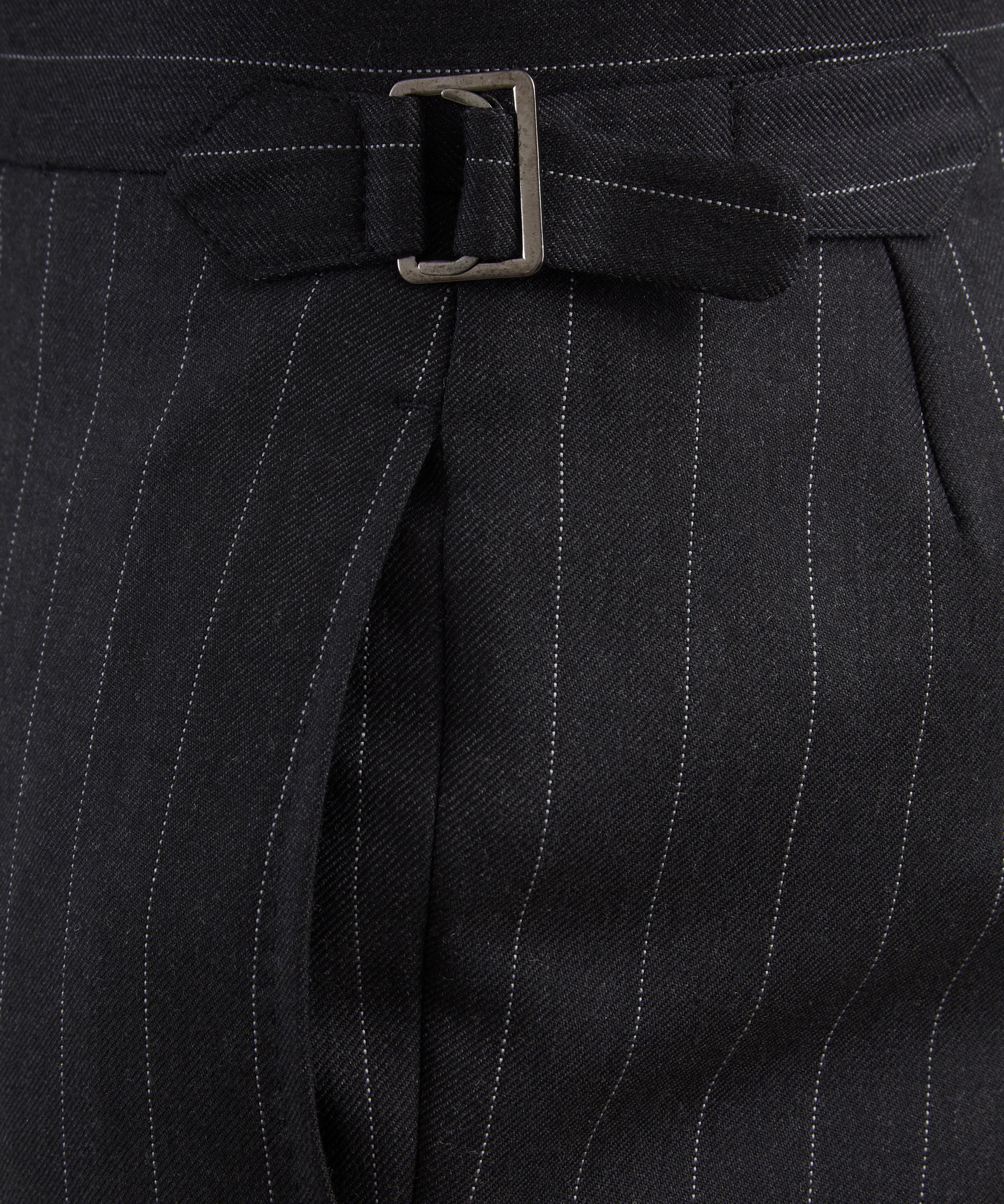 Husbands - Pinstripe Wool Straight Trousers image number 4