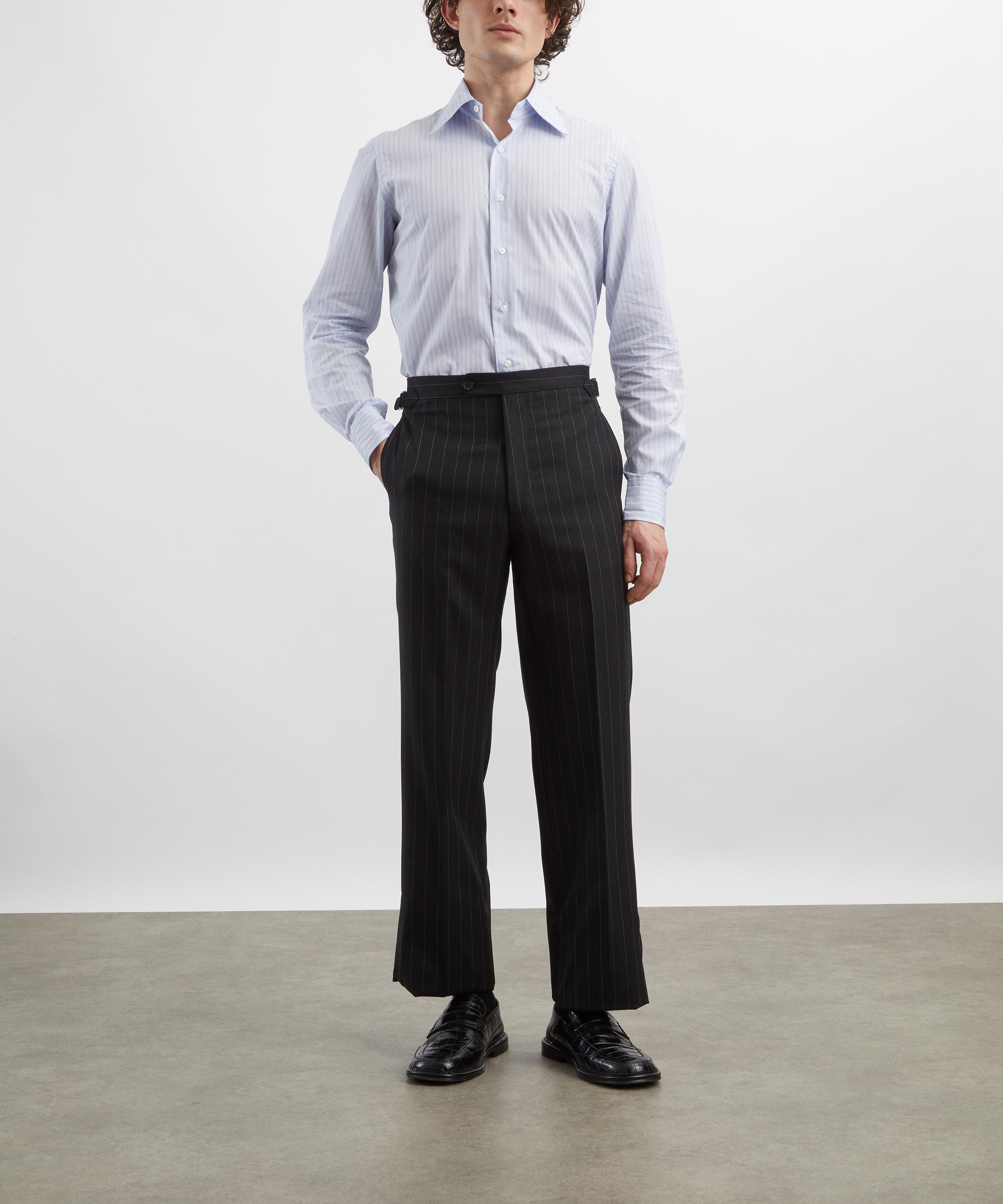 Husbands - Light Blue Stripes Wide Cotton Poplin Shirt image number 1