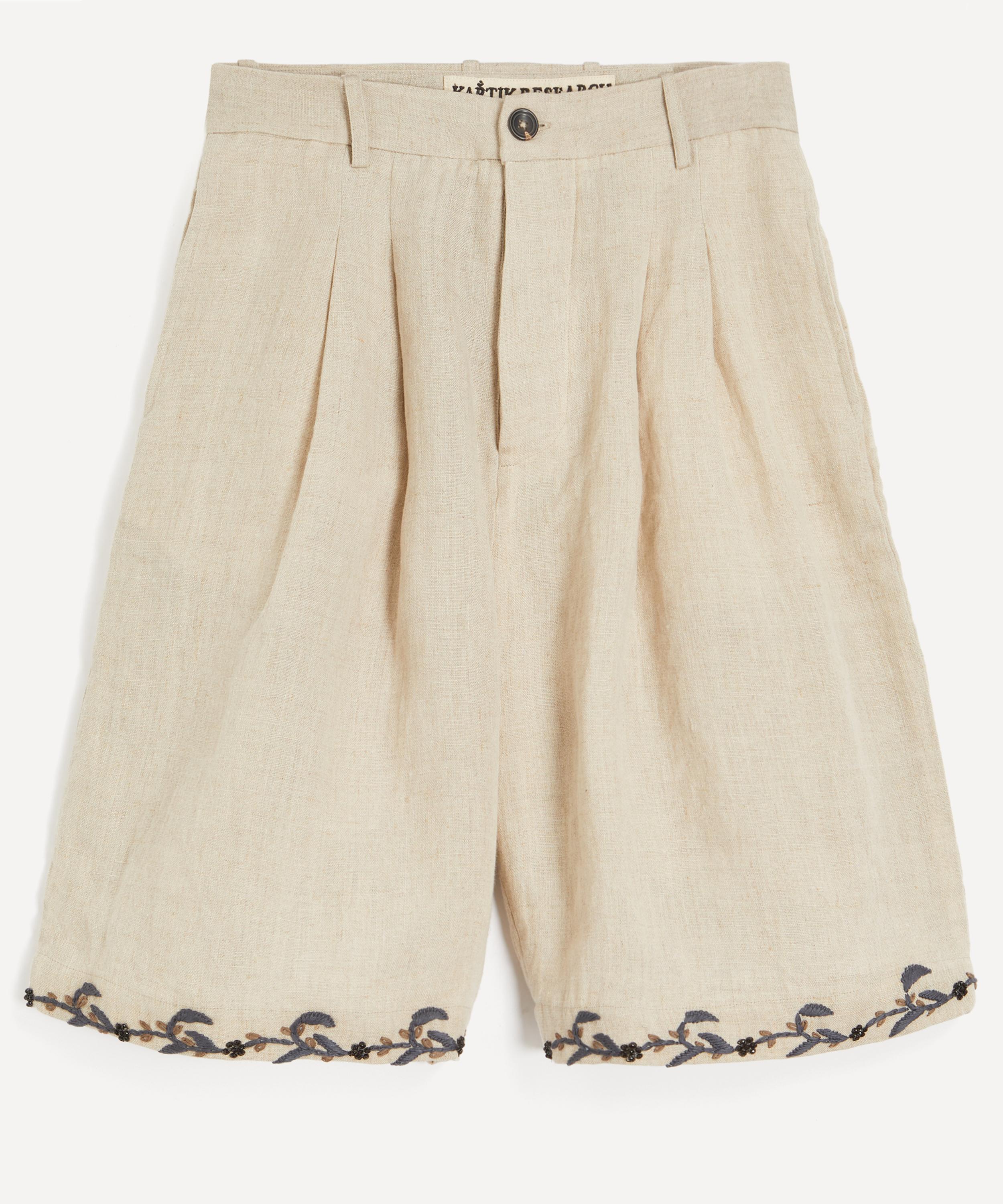 Kartik Research - Double Pleated Linen Shorts
