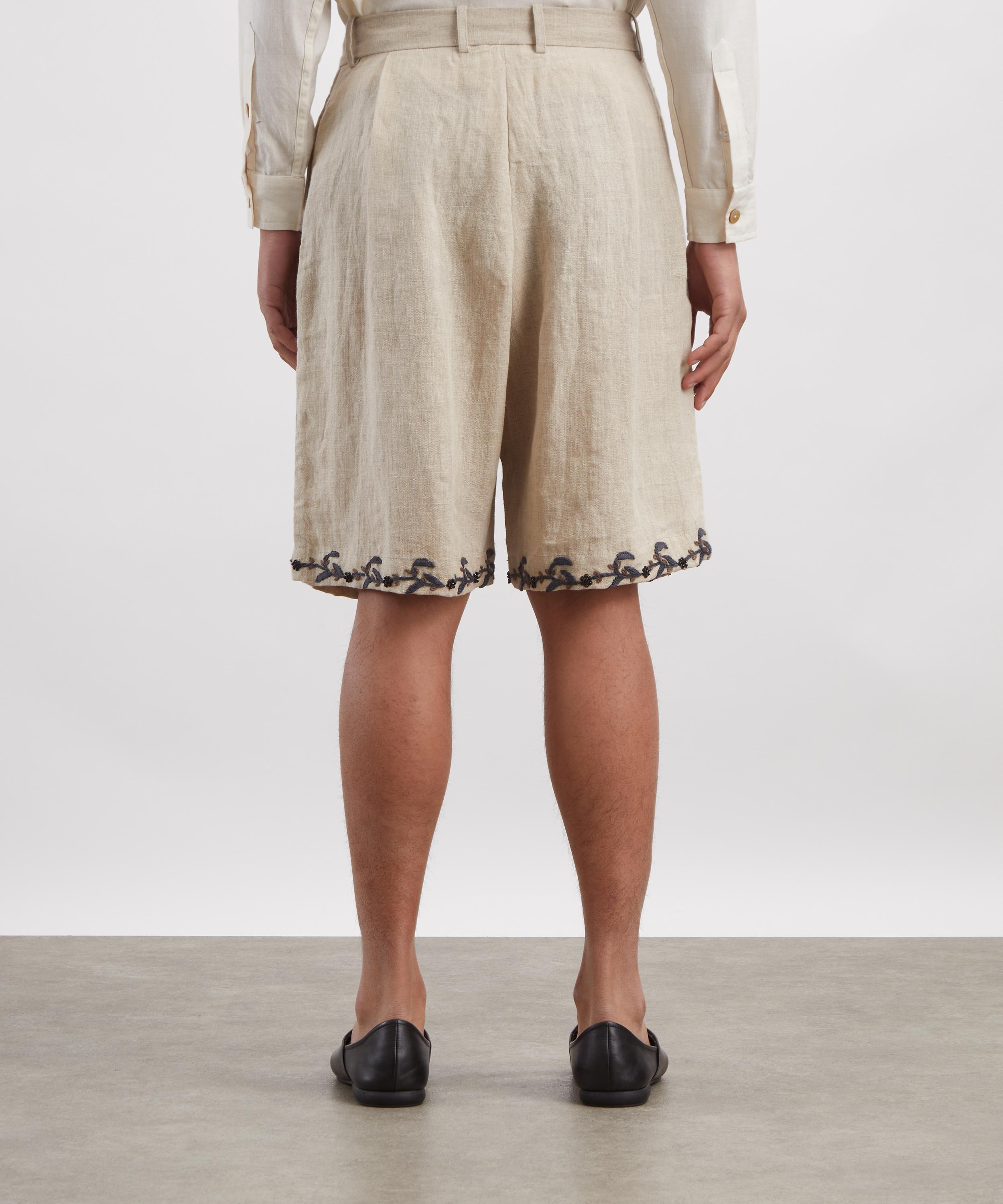 Kartik Research - Double Pleated Linen Shorts image number 3