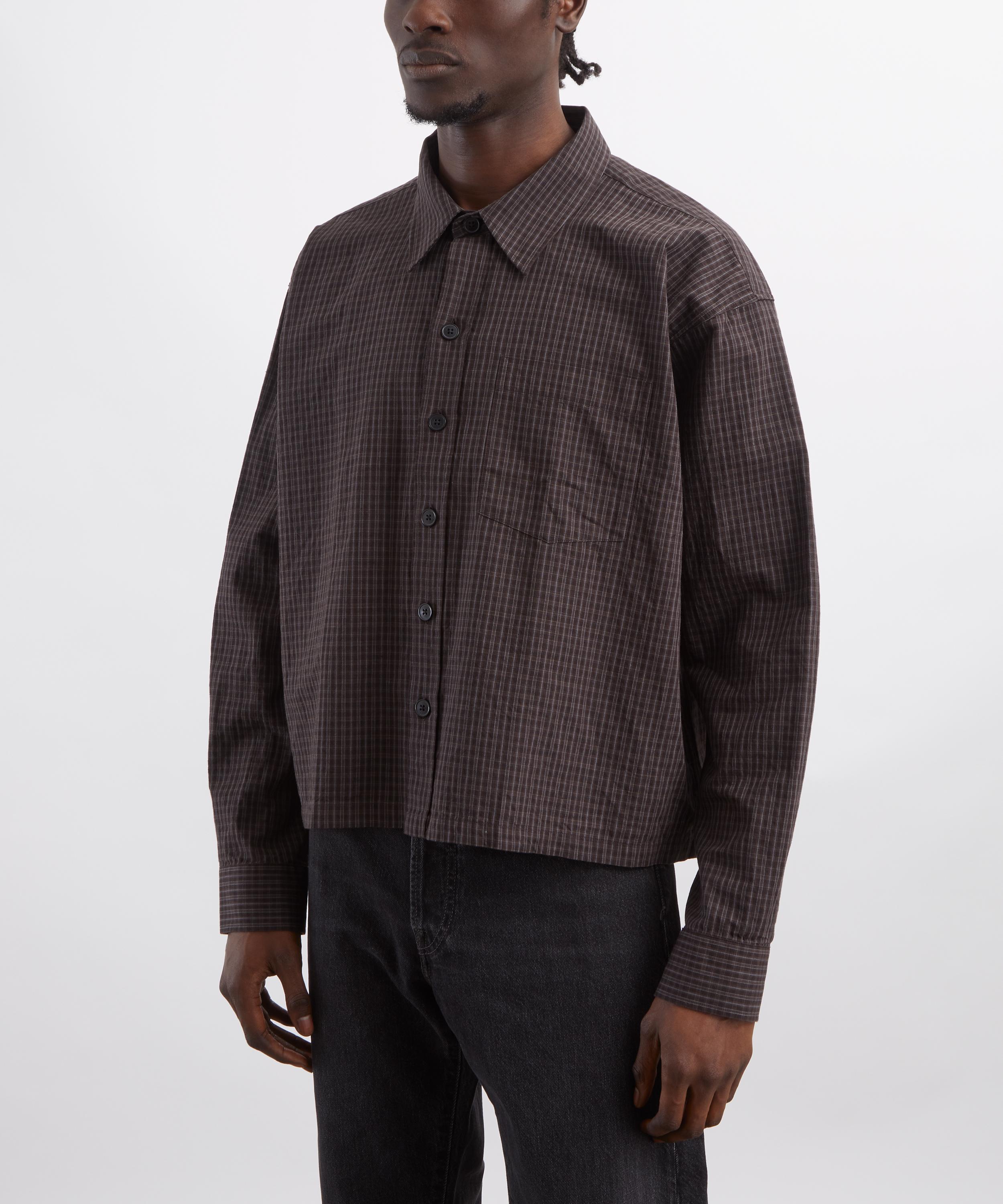 mfpen - Priority Dark Linen Check Shirt image number 2