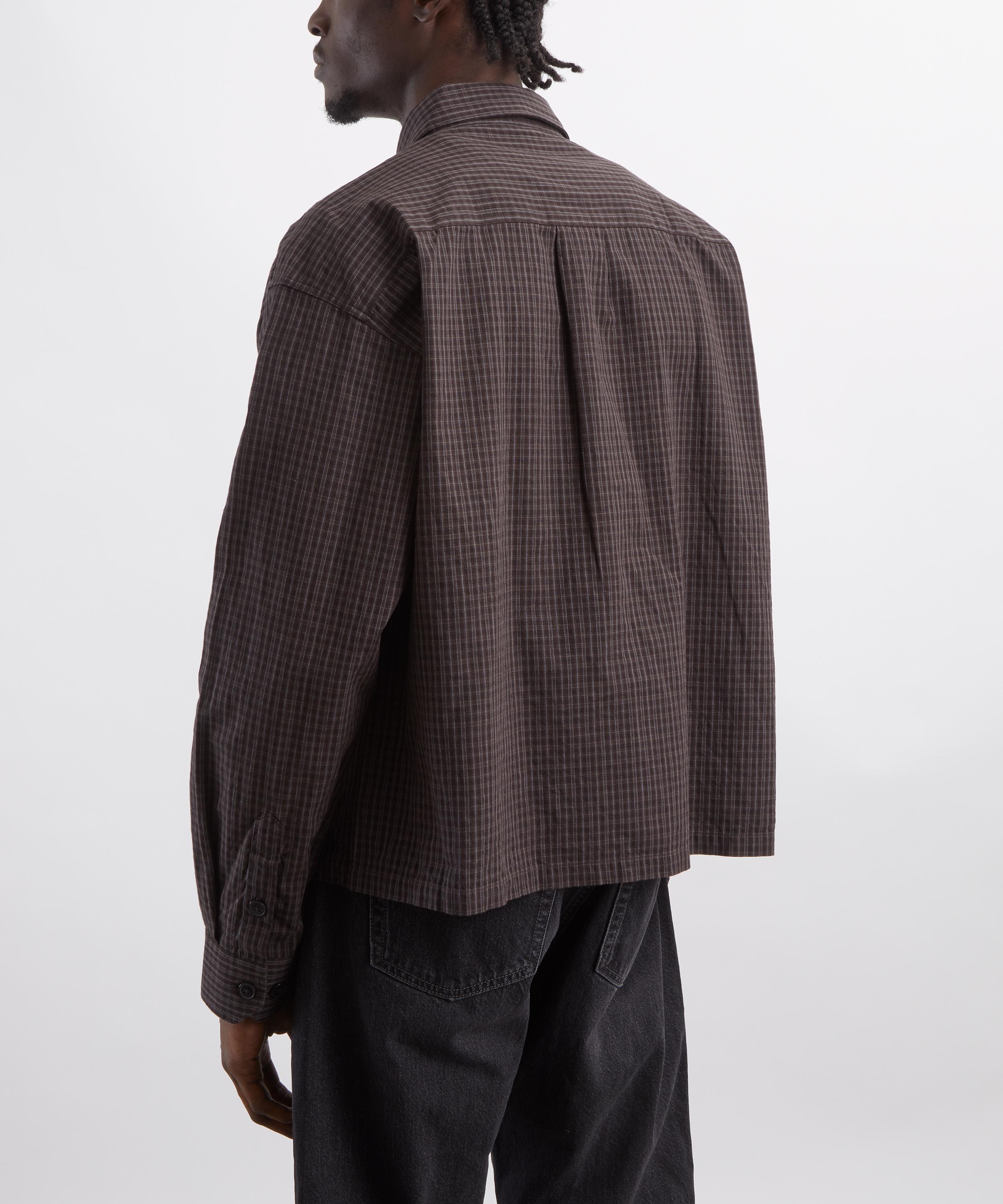 mfpen - Priority Dark Linen Check Shirt image number 3