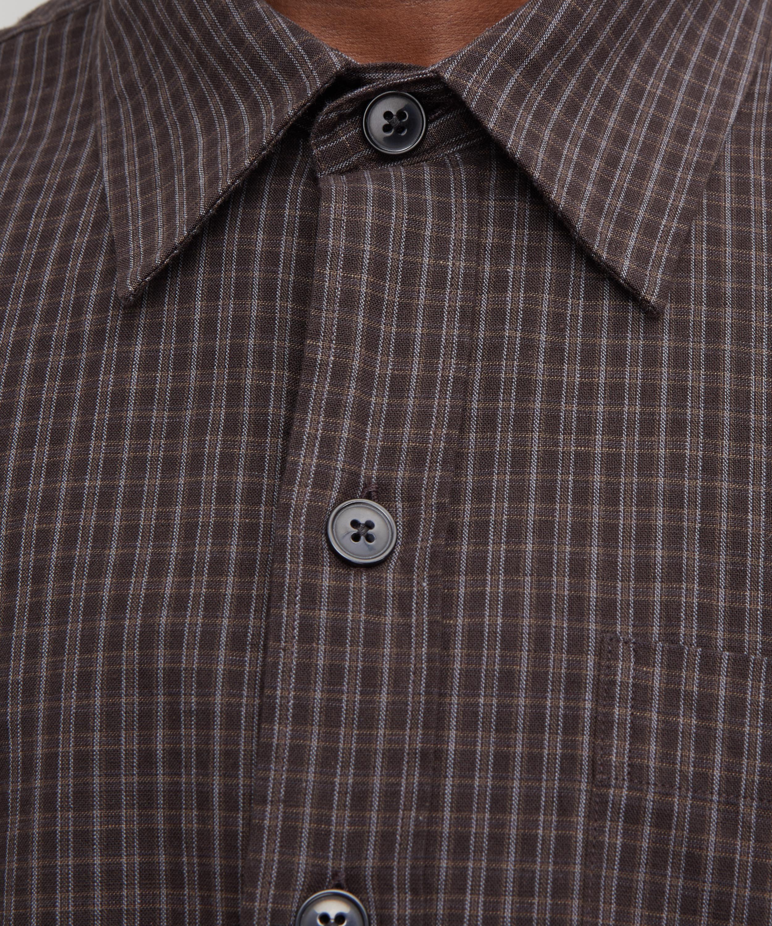 mfpen - Priority Dark Linen Check Shirt image number 4