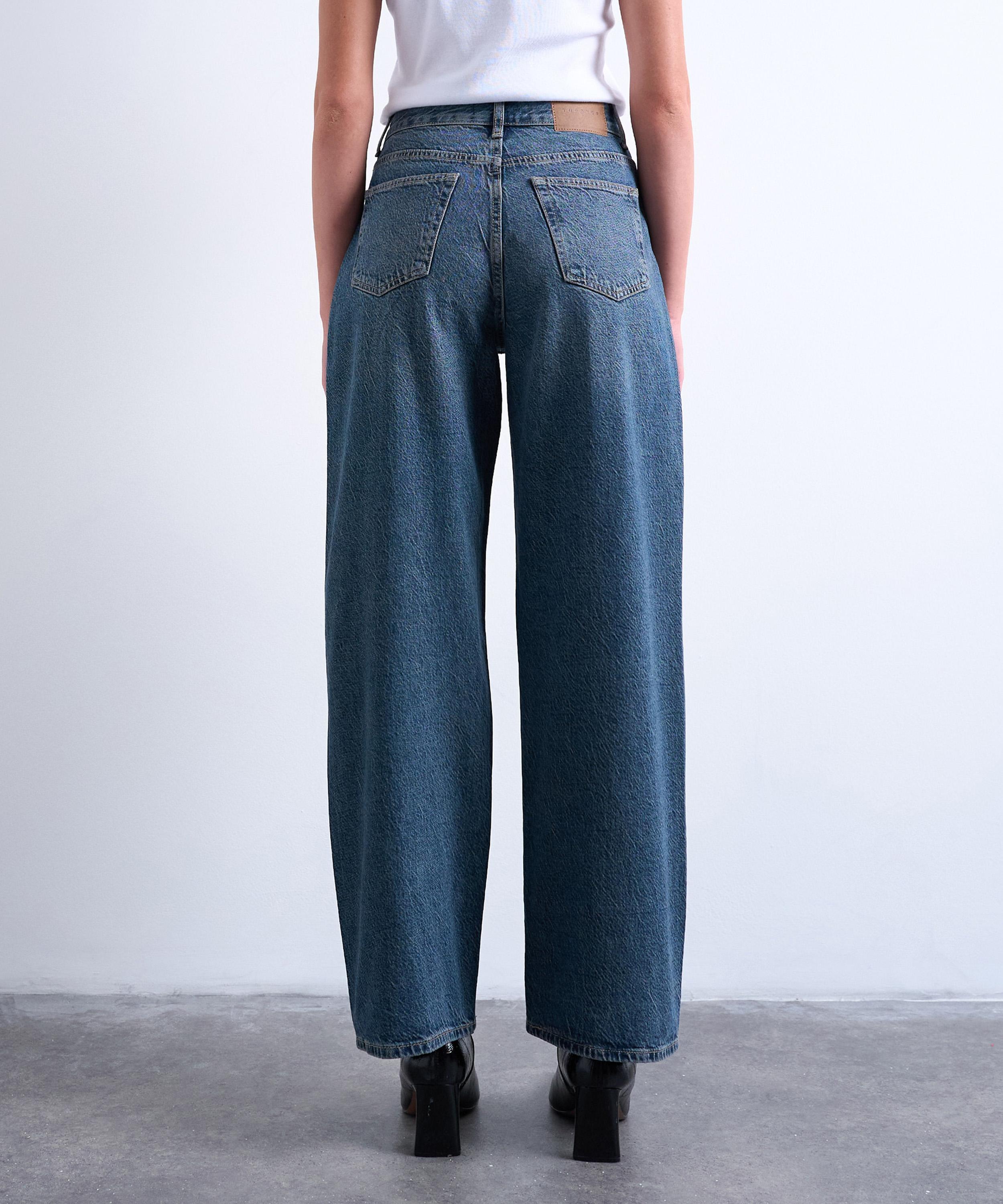 TOPSHOP - Deep Blue Column Mid-Rise Jeans image number 3