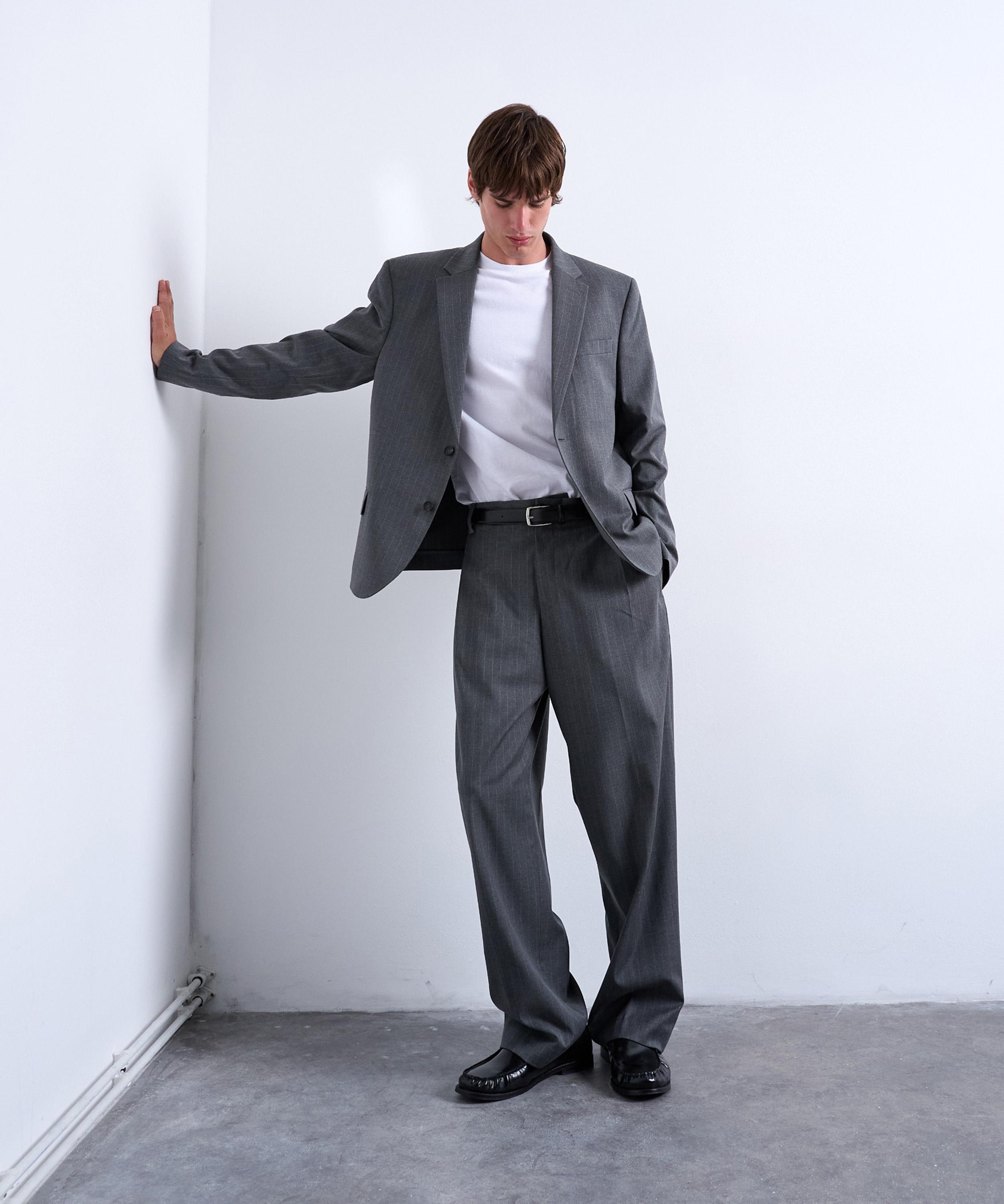 TOPMAN - Charcoal Pinstripe Suit Jacket image number 1