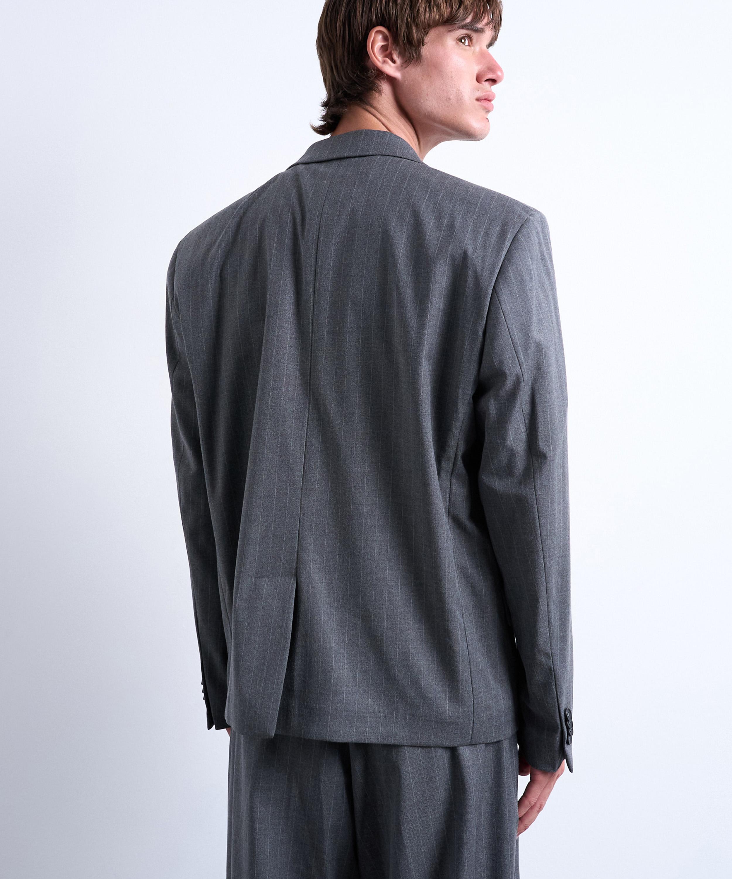 TOPMAN - Charcoal Pinstripe Suit Jacket image number 4