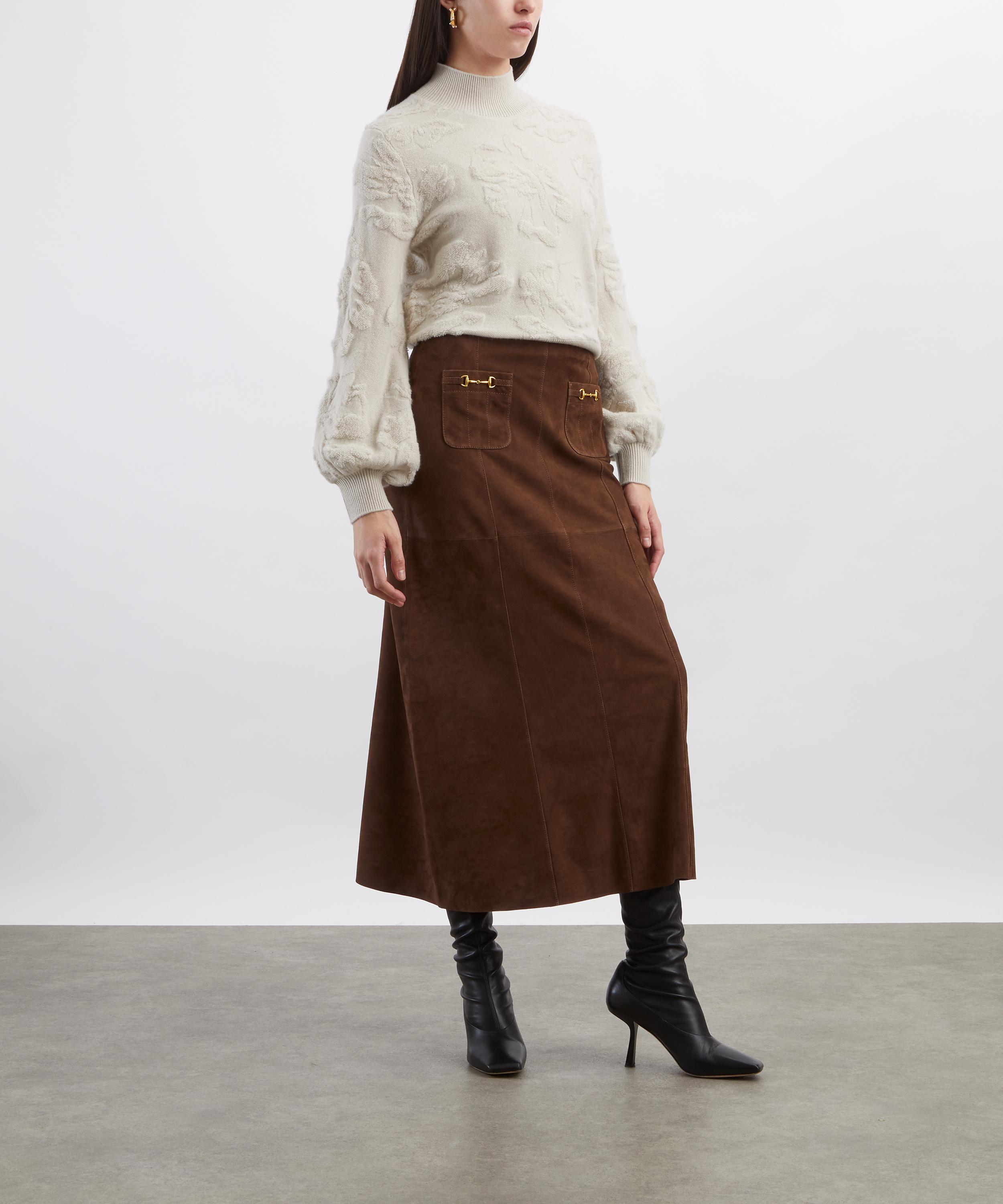 Jumper 1234 - Textured Floral Turtle Neck Cashmere Jumper image number 1