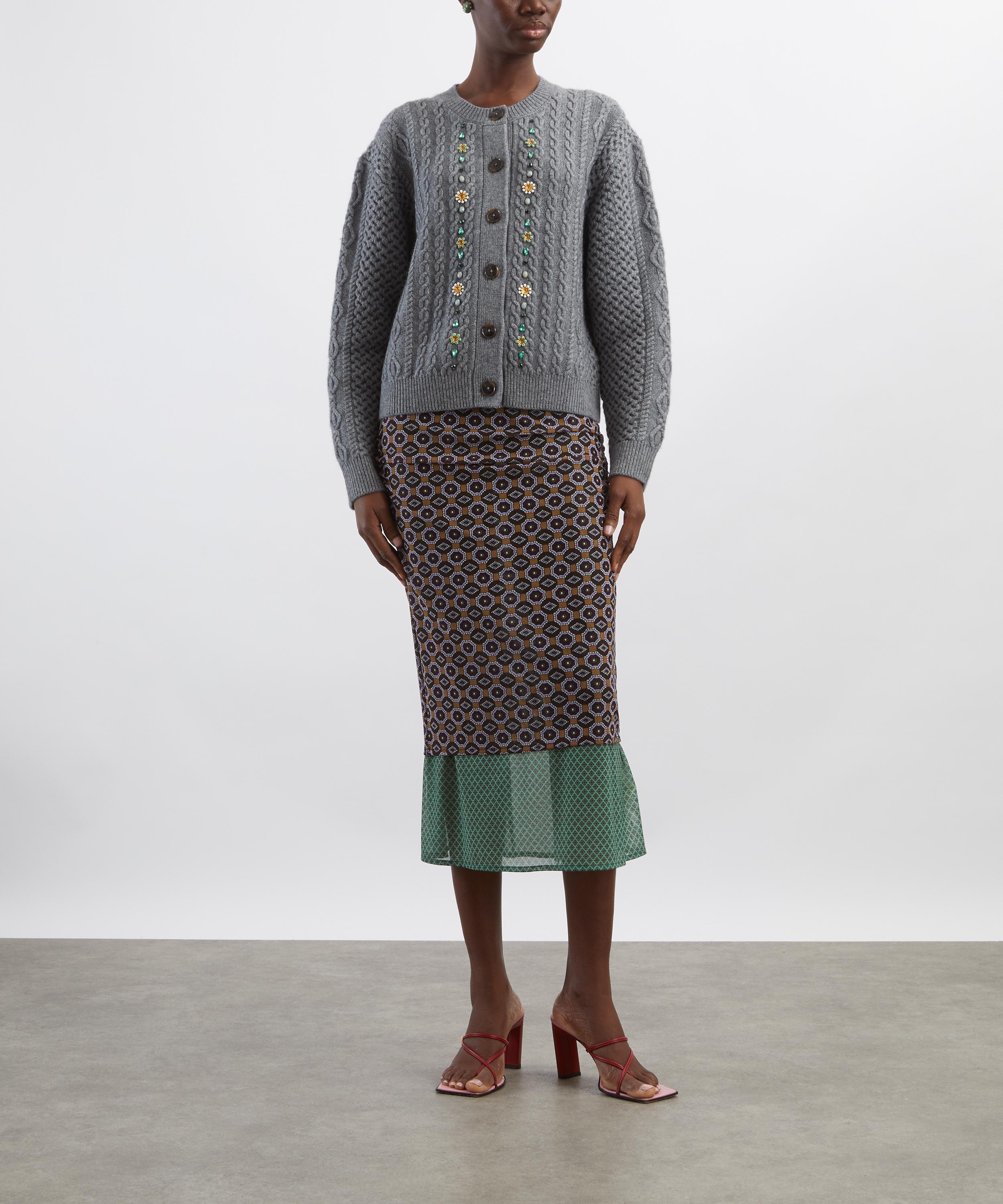 Jumper 1234 - Jewel Cable Knit Wool Cardigan image number 1