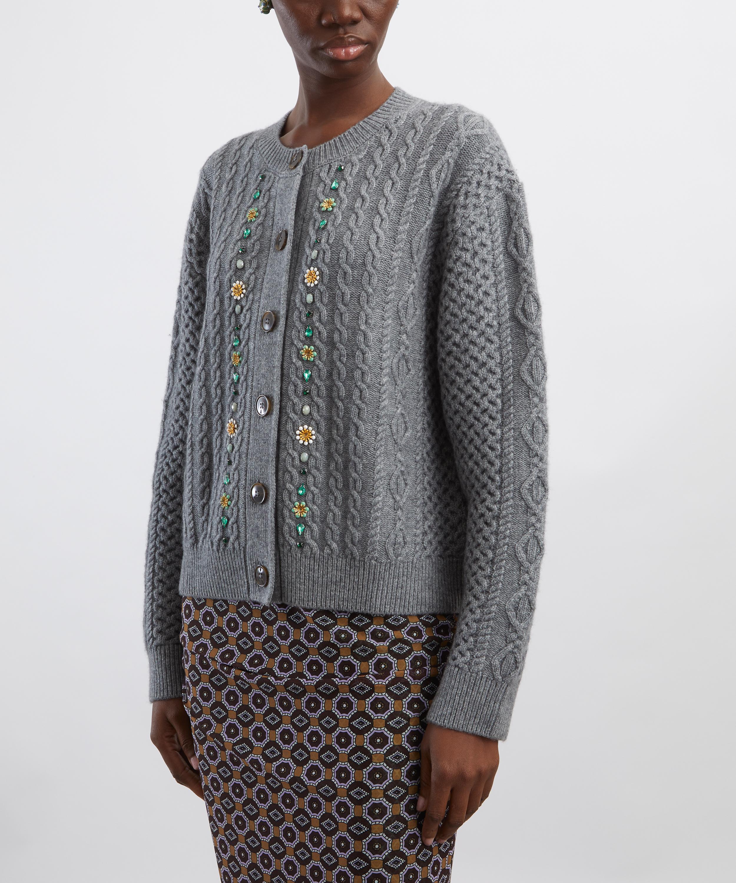 Jumper 1234 - Jewel Cable Knit Wool Cardigan image number 2