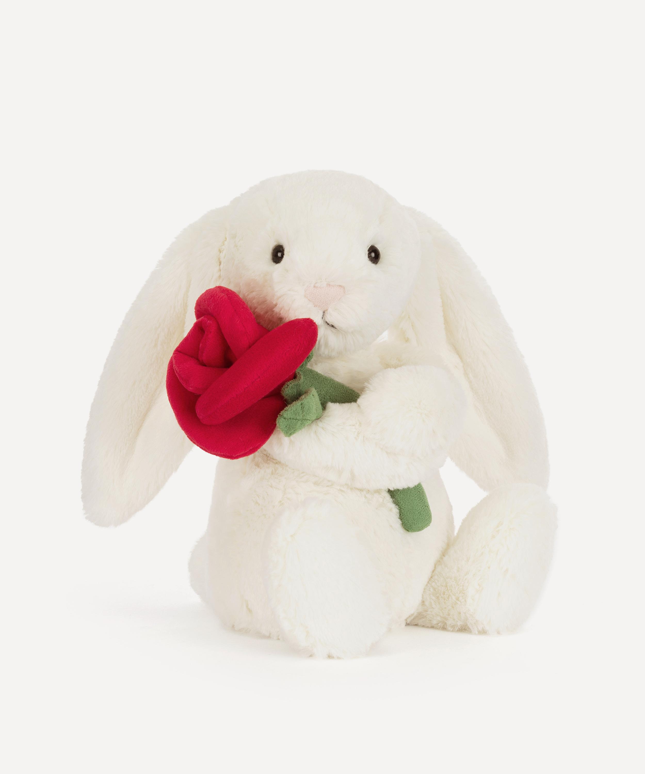 Jellycat - Cream Bunny with Rose Soft Toy