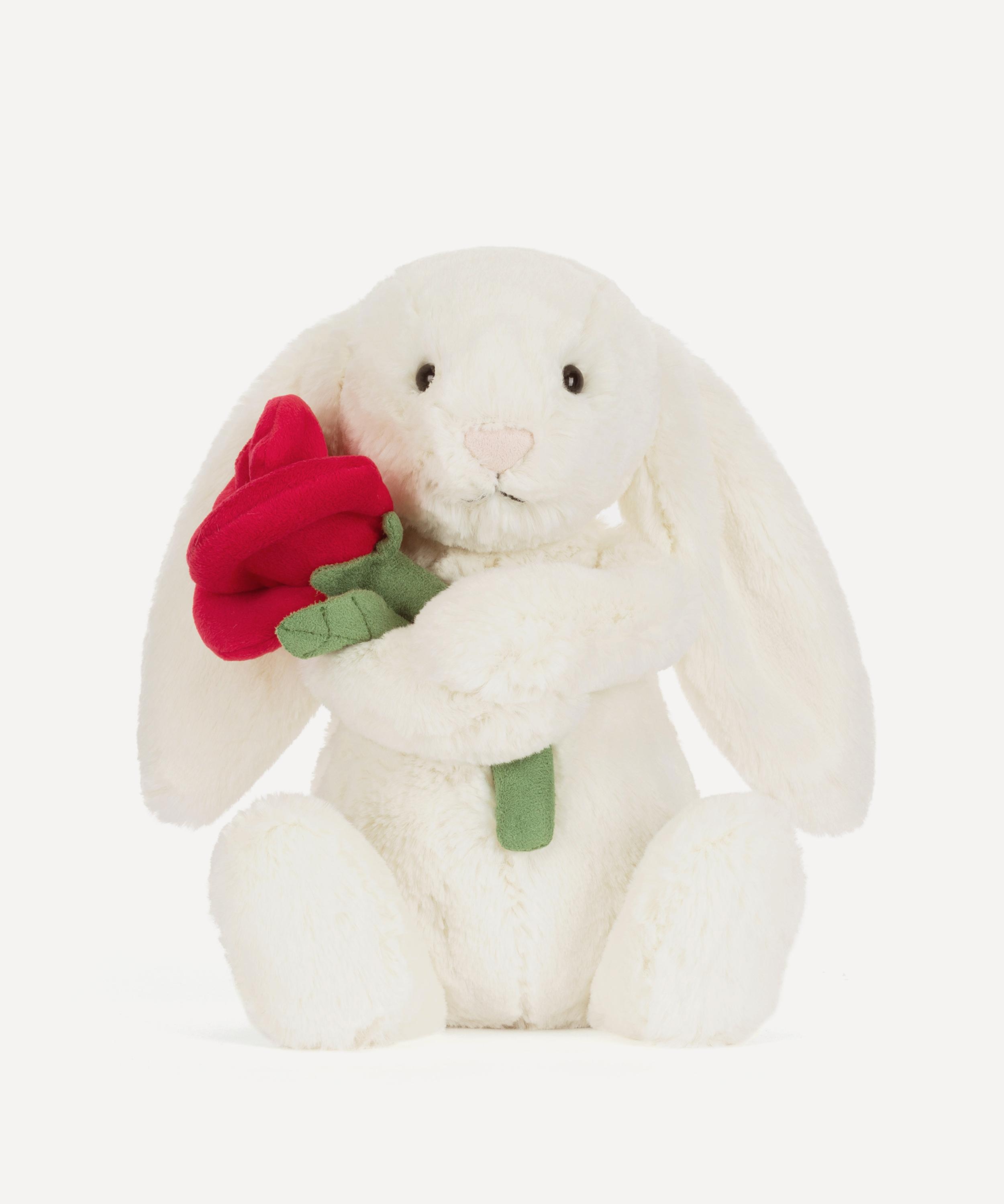 Jellycat - Cream Bunny with Rose Soft Toy image number 1