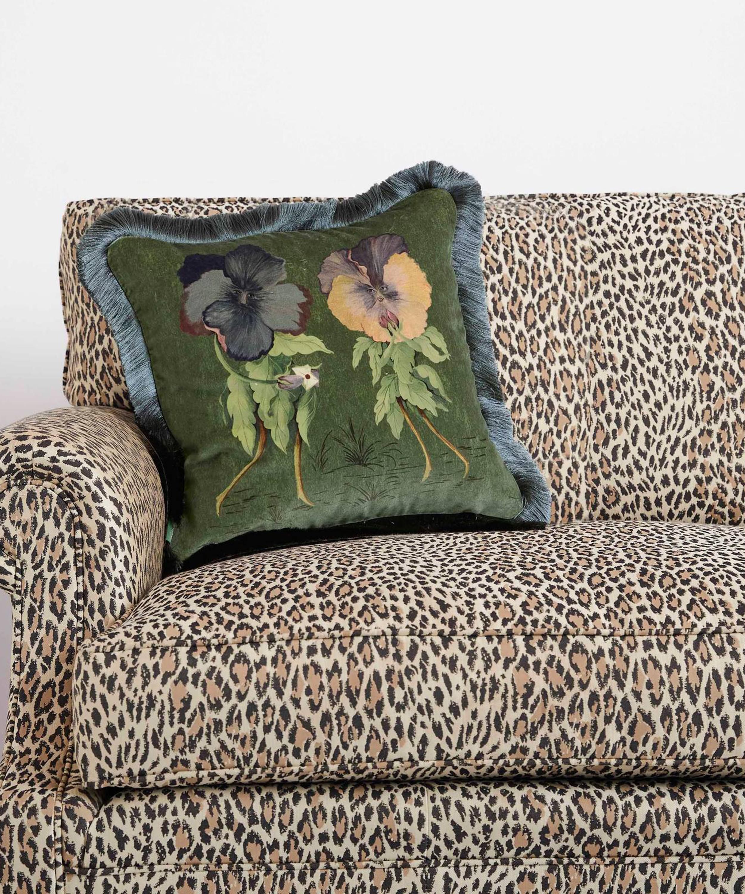 House of Hackney - Love Letter Medium Velvet Fringed Cushion image number 2