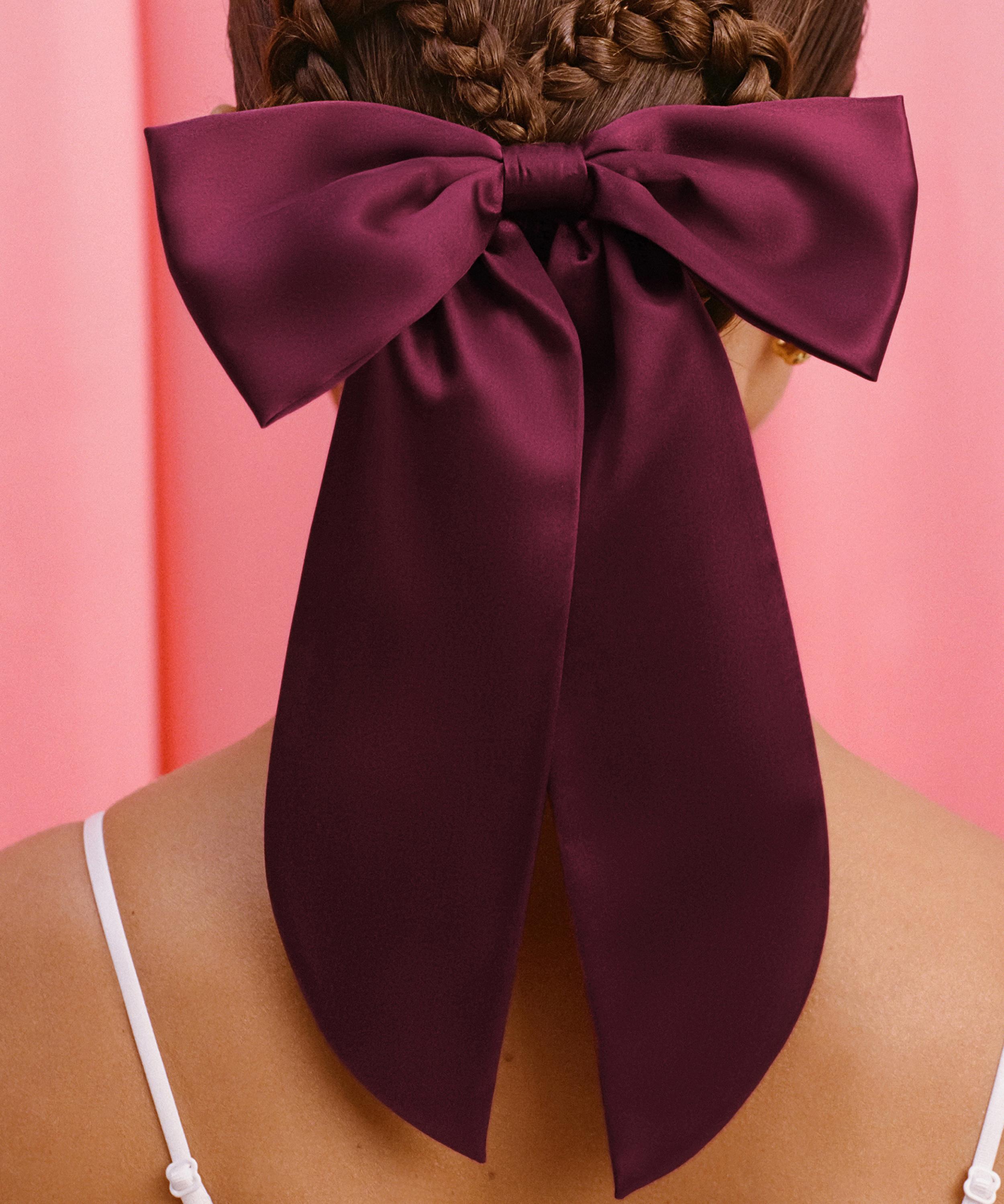 Slip - Crimson Pure Silk Hair Bow image number 2