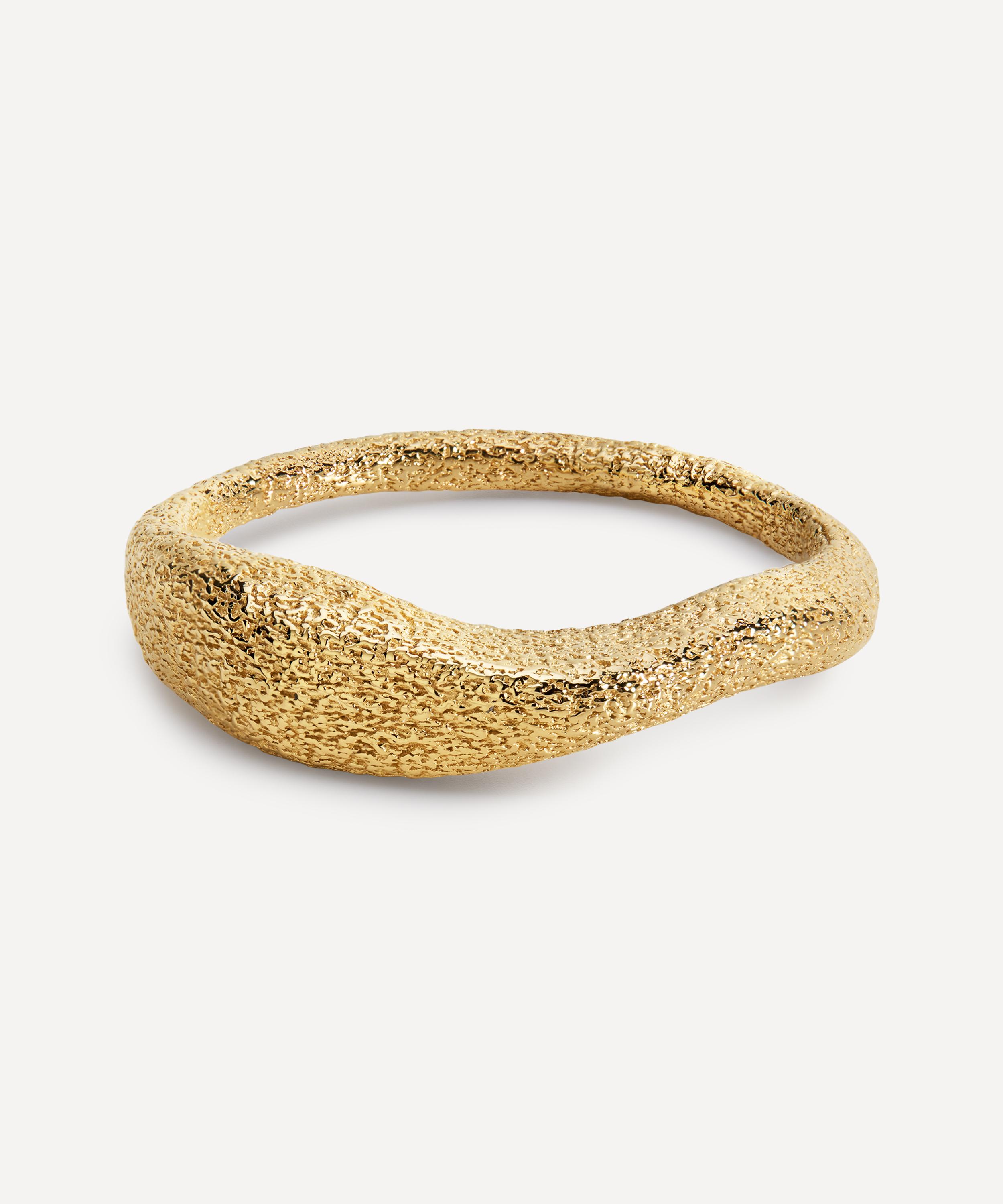 Monica Vinader - 18ct Gold-Plated Vermeil Silver Antica Textured Stacking Ring image number 0
