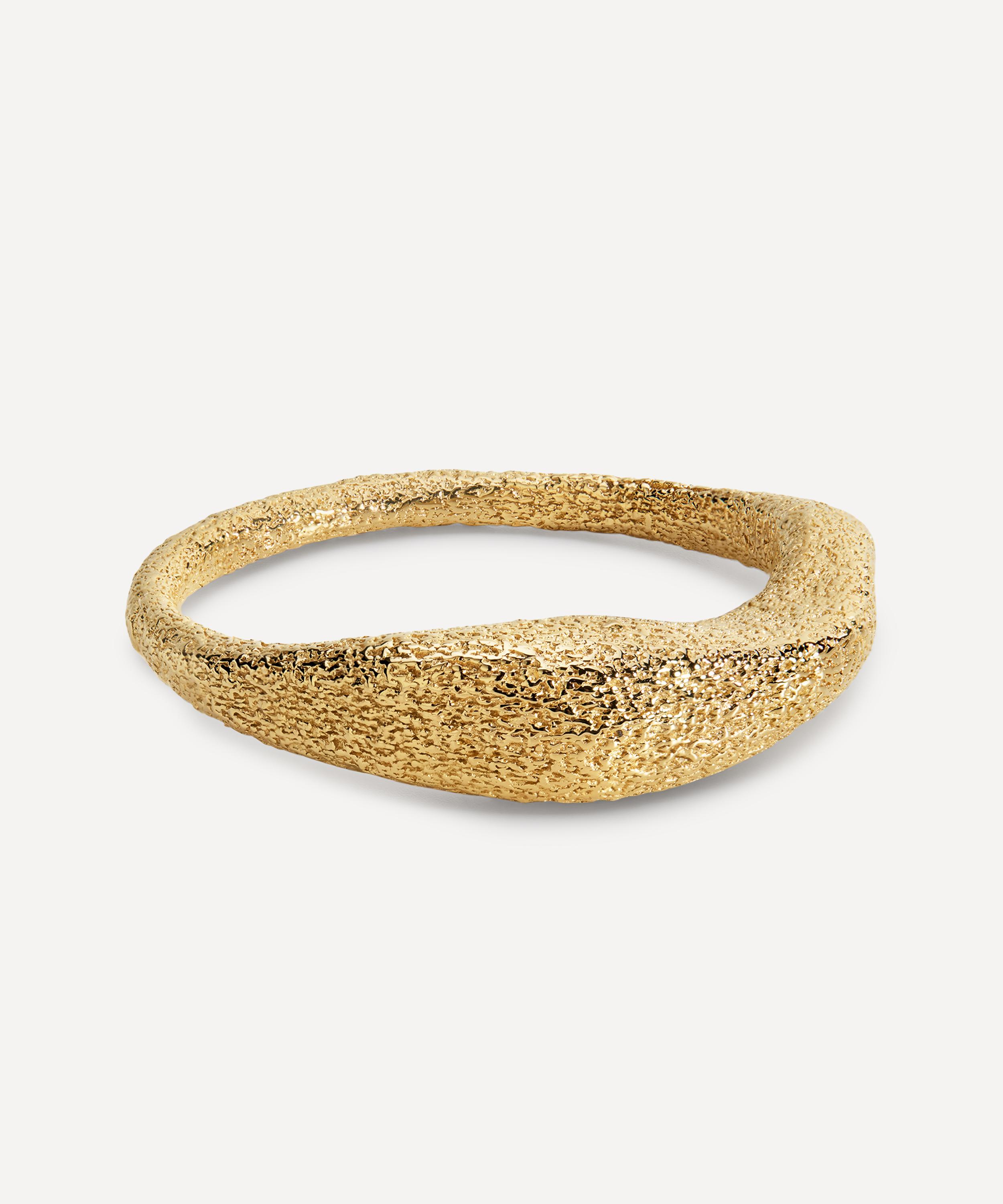Monica Vinader - 18ct Gold-Plated Vermeil Silver Antica Textured Stacking Ring image number 2