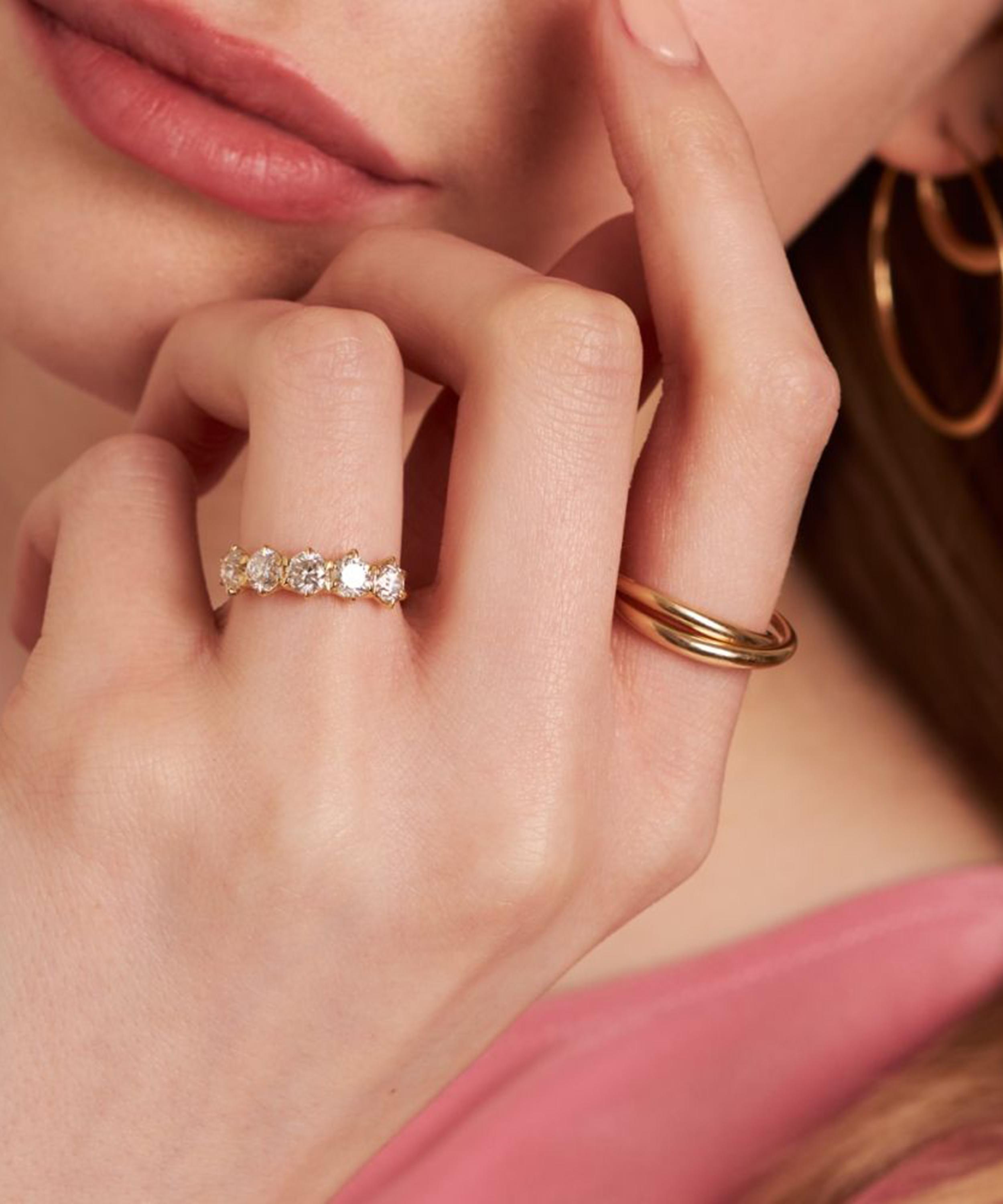 Dinny Hall - 18ct Gold Elyhara Five Stone Diamond Ring image number 1